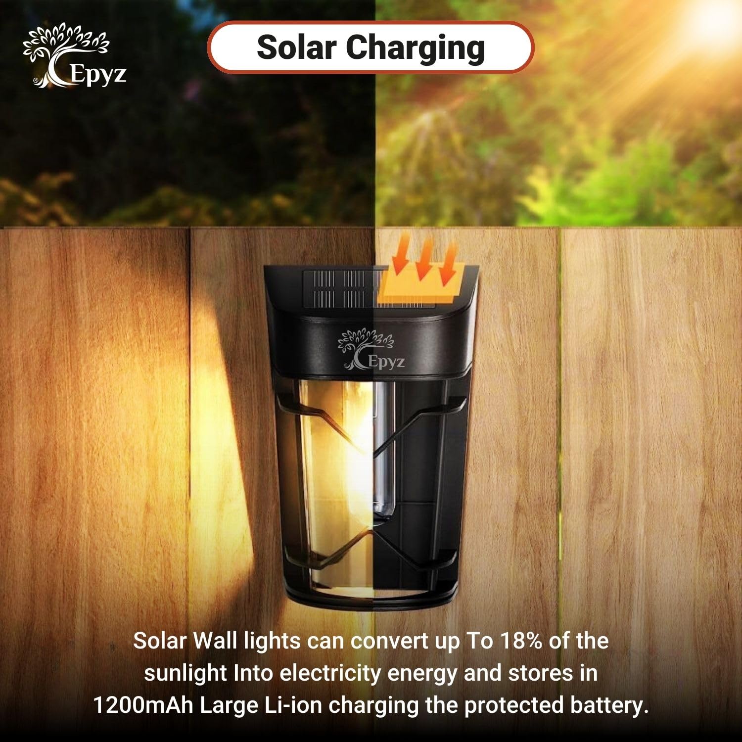 Epyz Solar Wall Light - Warm Yellow LED -4