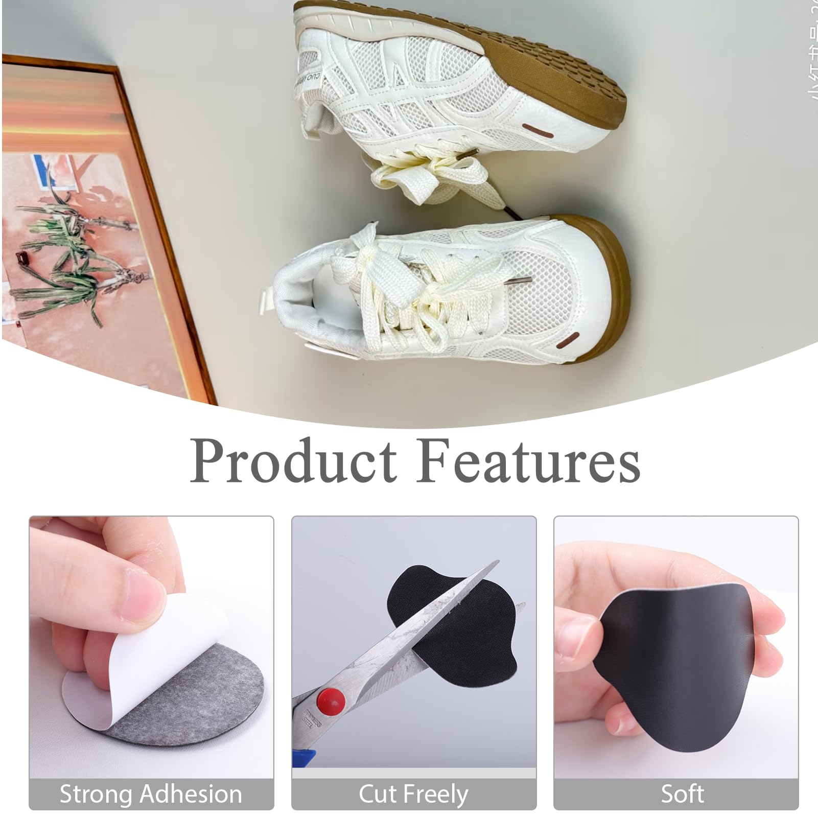 34PCS Parches de Reparación de Orificio de Talón, Almohadillas Microfibra para Zapatos, Talonera Adhesiva Antirrozaduras, Kit Protección Interior Zapatillas para Hombre Mujer Botas y Tacones