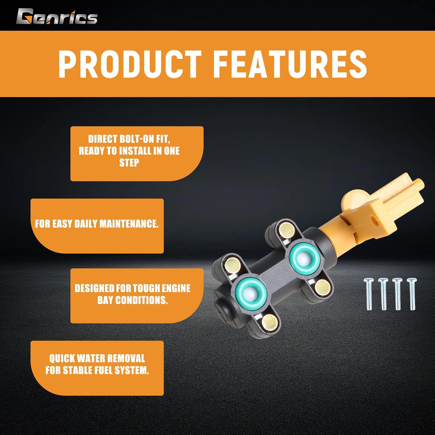GENRICS Fuel Bowl Water Separator Drain Valve F81Z9A153AA 1831198C91 Replacement for 1998-2003 7.3L Powerstroke Diesel Vehicles
