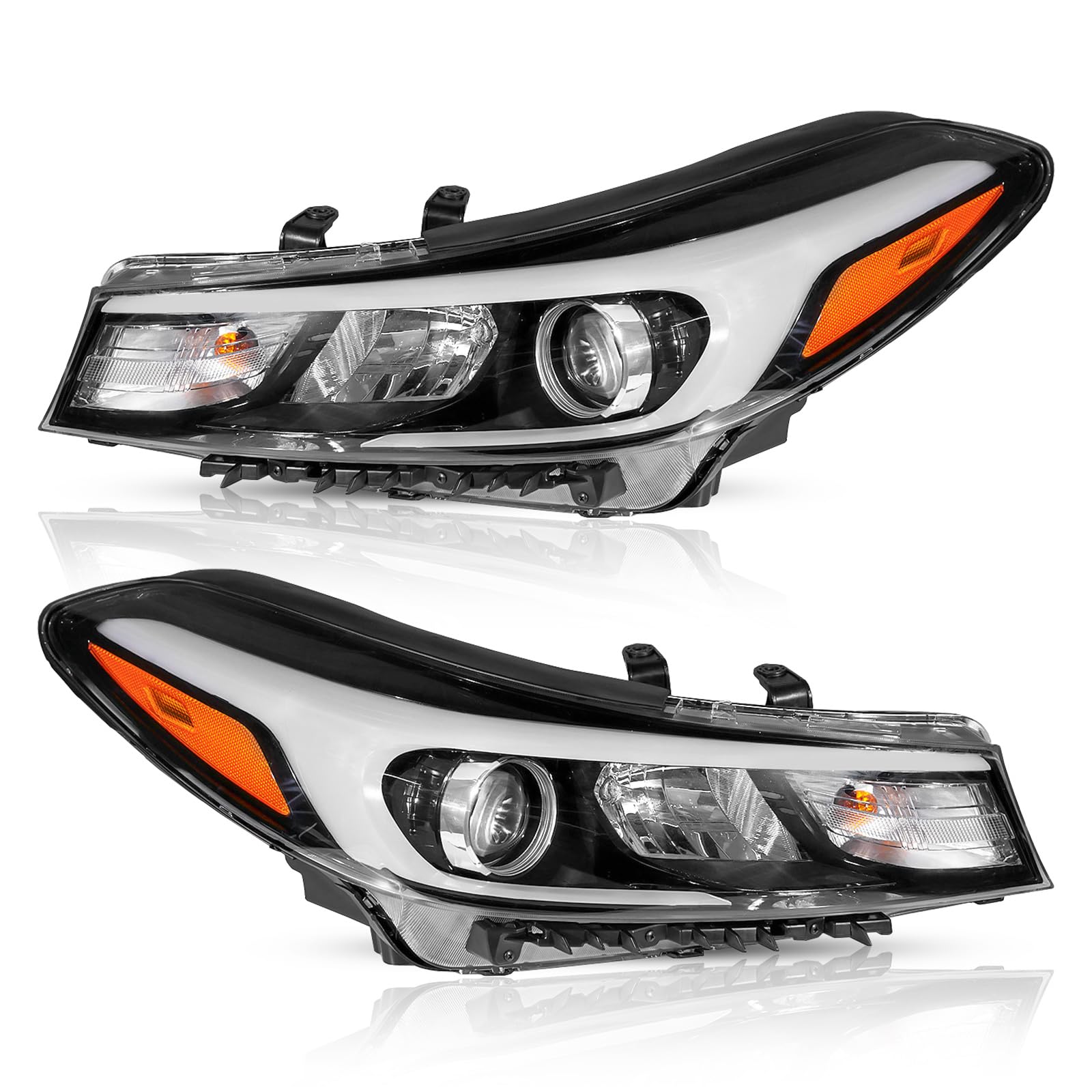 Photo 1 of TODO Front Headlight Assembly Compatible with 2017 2018 Kia Forte & Forte 5 with Halogen Bulbs | Replaces 92101-B0701 92102-B0701 Pair Driver Left and Passenger Right Side