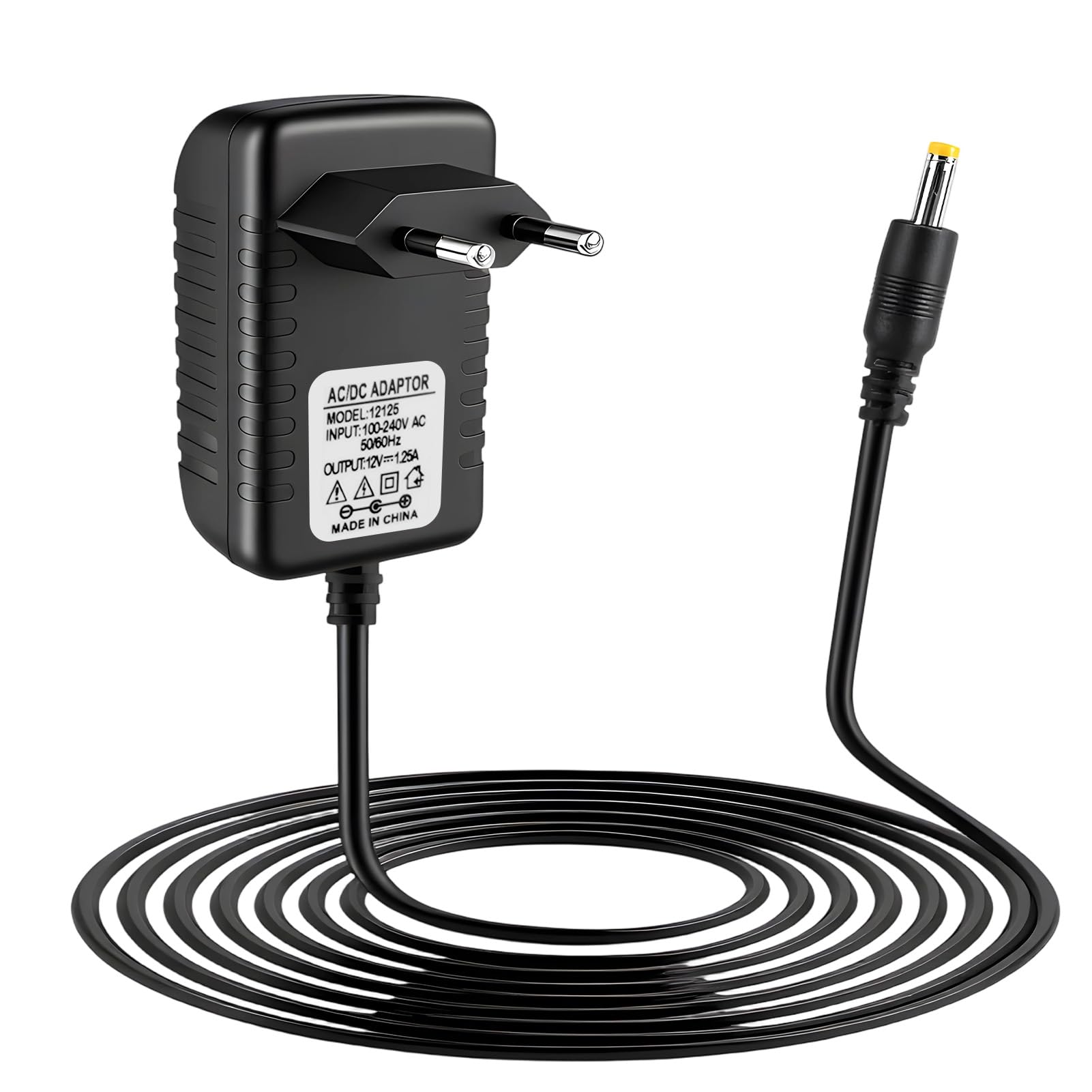 15W Cargador Adaptador Compatible con Echo Dot (3ª/4ª/5ª Gen) Kids Edition Show 5 (1ª/2ª Gen), Adaptador de Corriente de 12 V/1,25 A Fuente de Alimentación, 12V 15W Charger Cable De Alimentación 2m