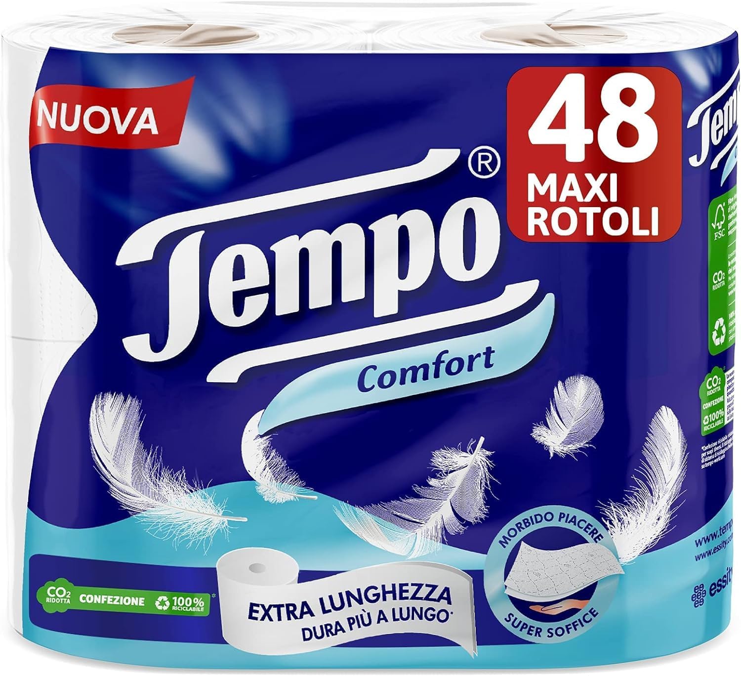 Tempo Carta Igienica Comfort, 48 Maxi Rotoli