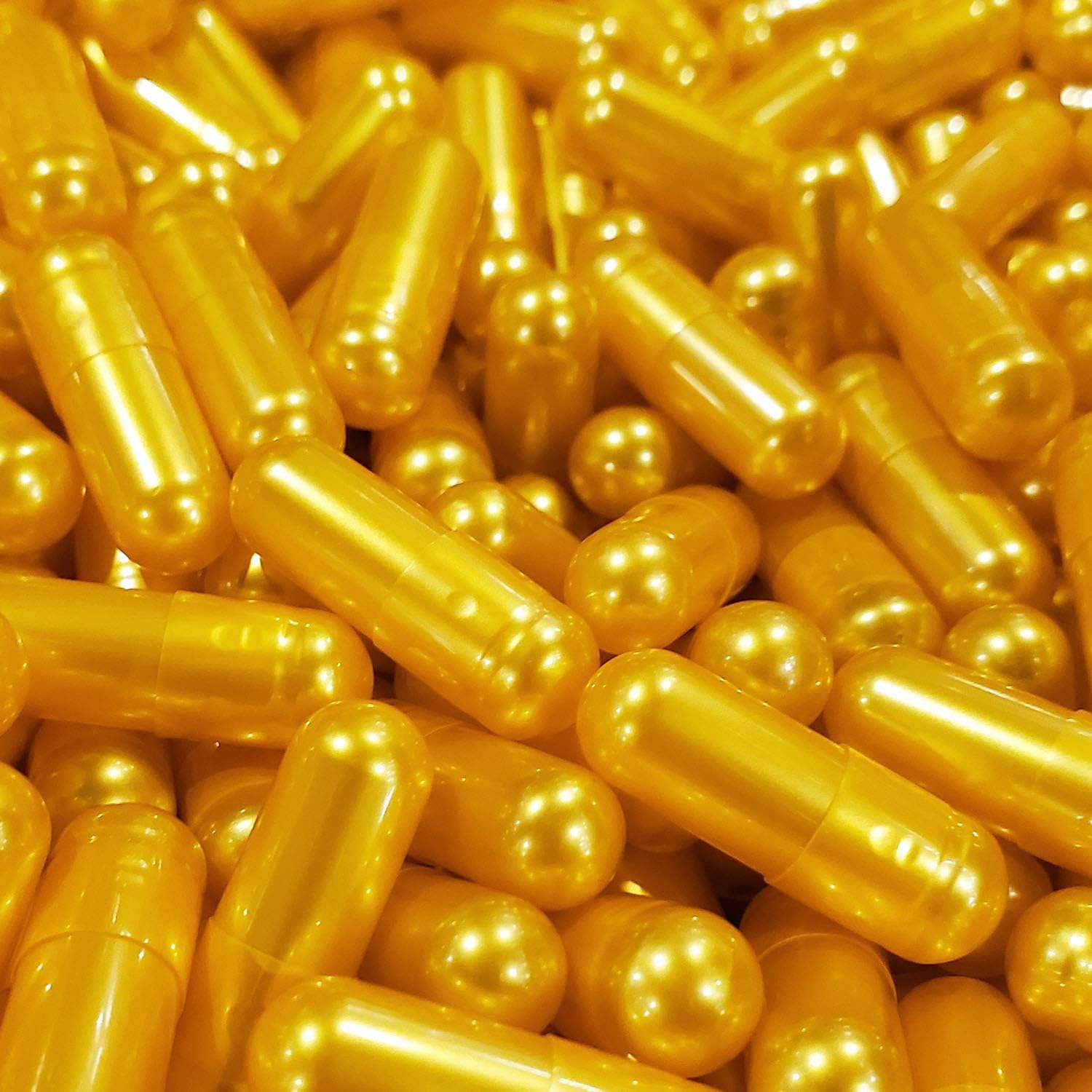 Empty Gelatin Capsules 00 Size - 1000 Count, Gold Pearl Color, Premium EMBO Caps Technology, Compatible with Capsule Filling Machine & Capsule Pill Gel Filler by Capsules World