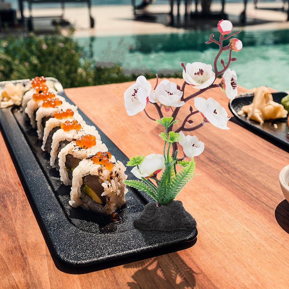 Platos decorativos japoneses para sushi blanco 2 piezas miniatura 7