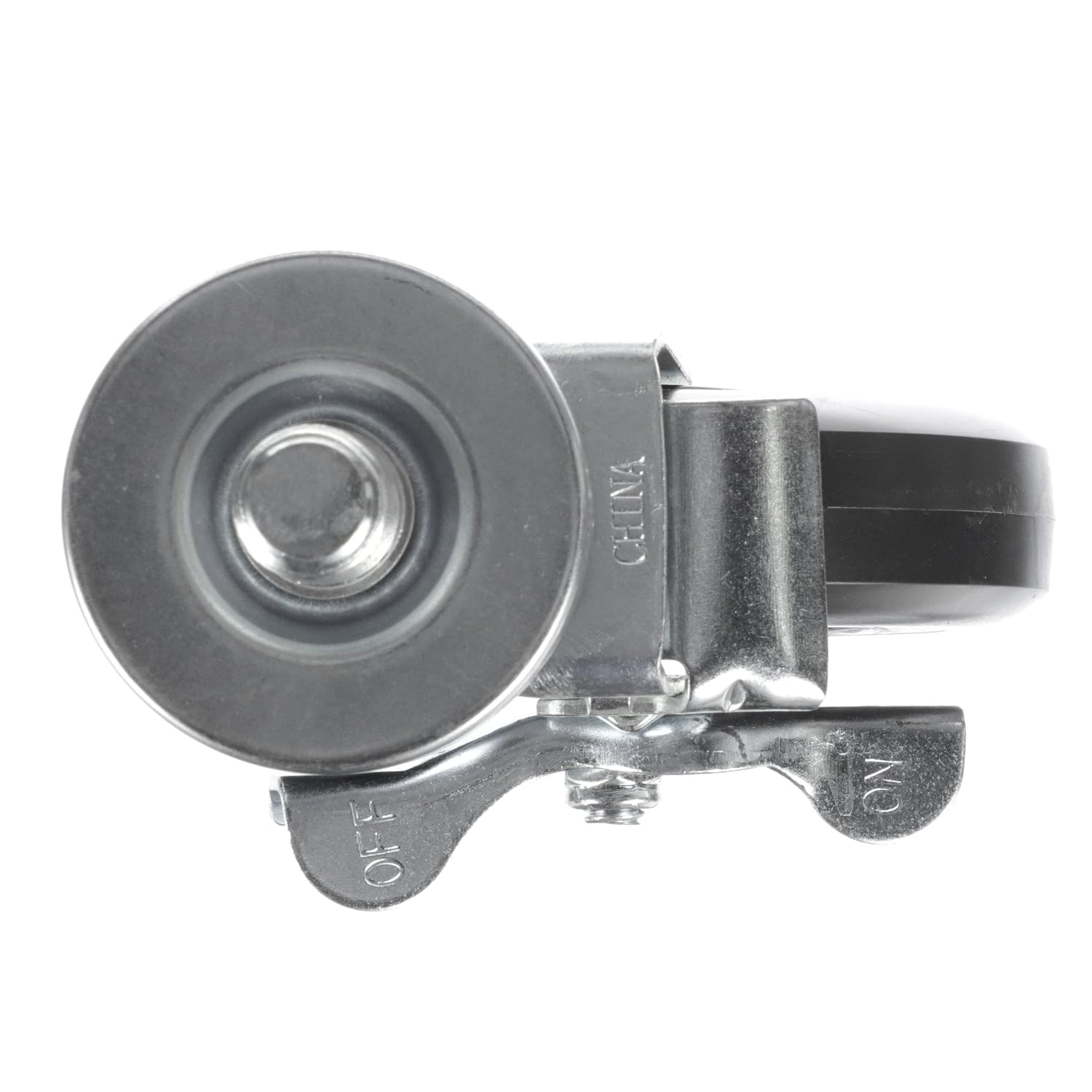 Medium Duty 5" Threaded Stem Caster with Black Polyolefin Wheel and Brake