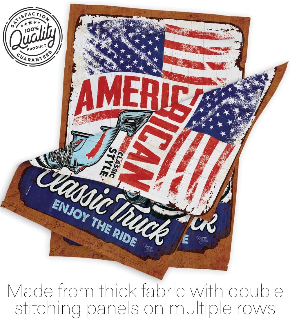 Breeze Decor Classic Truck Garden Flag Interests Vehicle Retro Car Motorcycle Scooter Vintage Hobbies Leisure House Decoration Banner Small Yard Gift Double-Sided, Made in USA