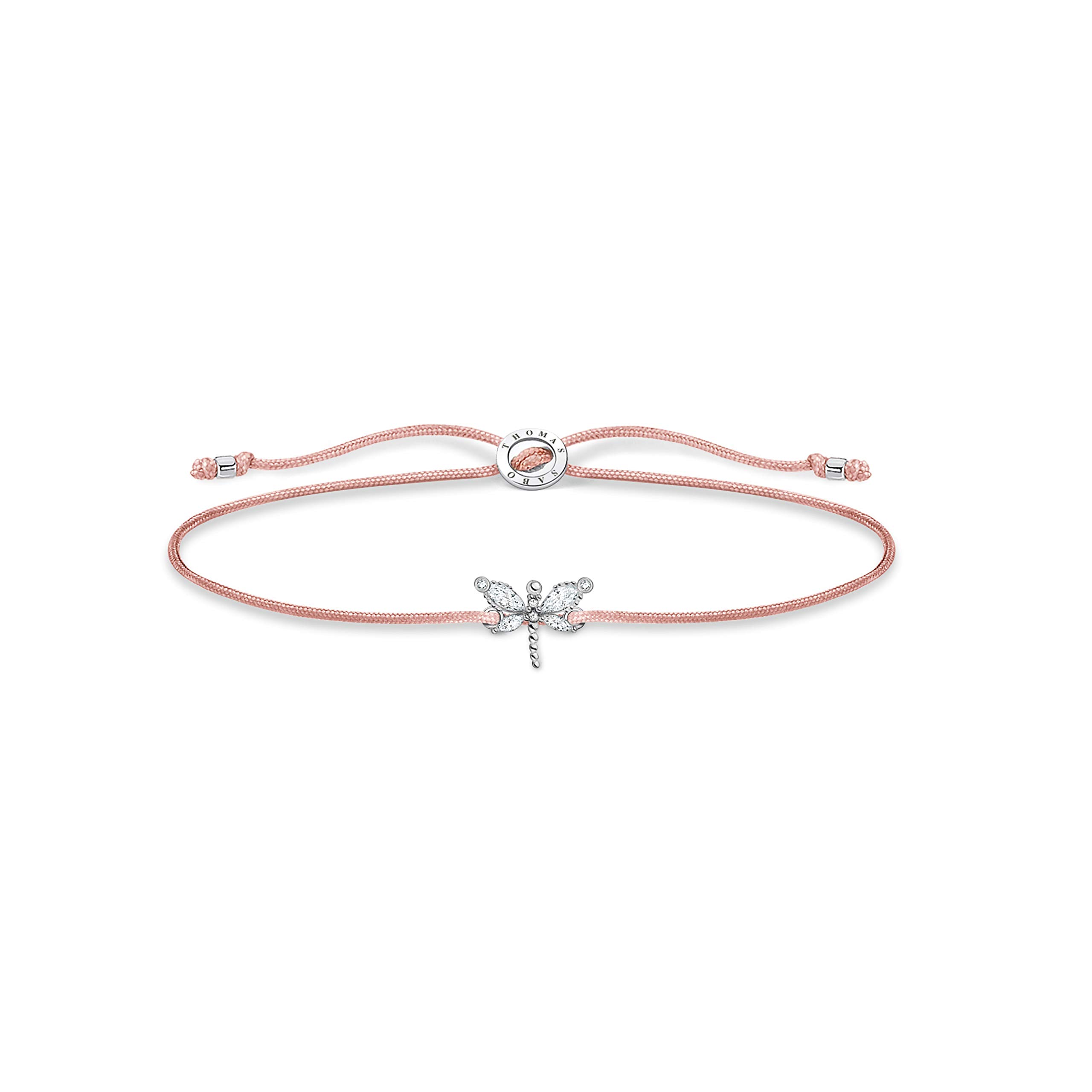 Thomas Sabo Bracelet butterfly white stones 925 Sterling Silver, Nylon