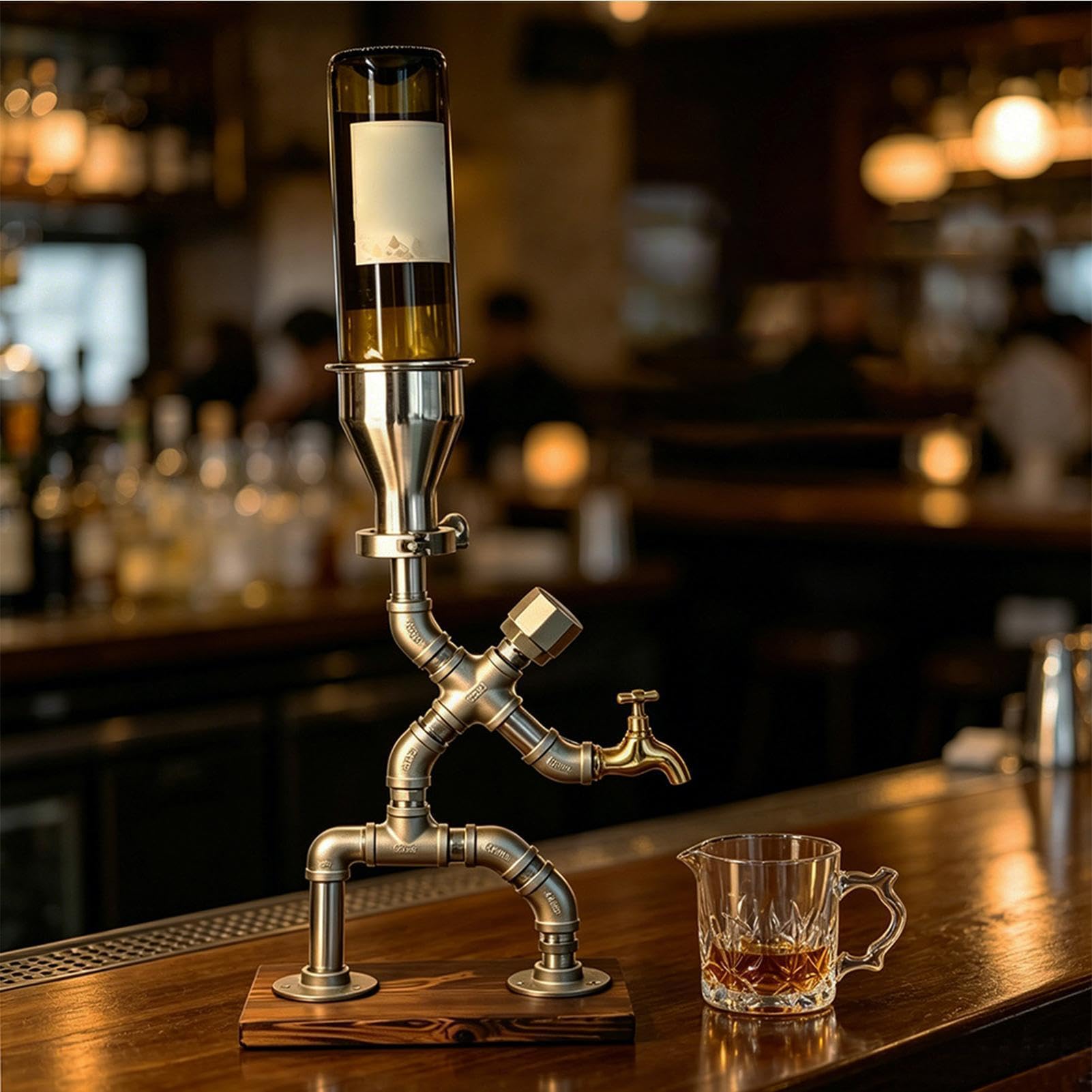 Dispenser di bevande in stile industriale con beccuccio per whisky, in
