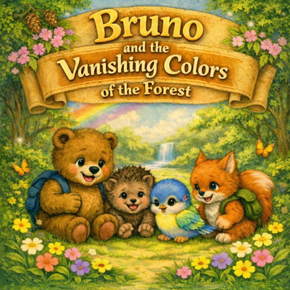 Bruno and the Vanishing Colors of the Forest: Story About Kindness, Teamwork, and a Lost Little Bird (The Adventures of Bruno the Bear: Kindness and Friendship Tales)