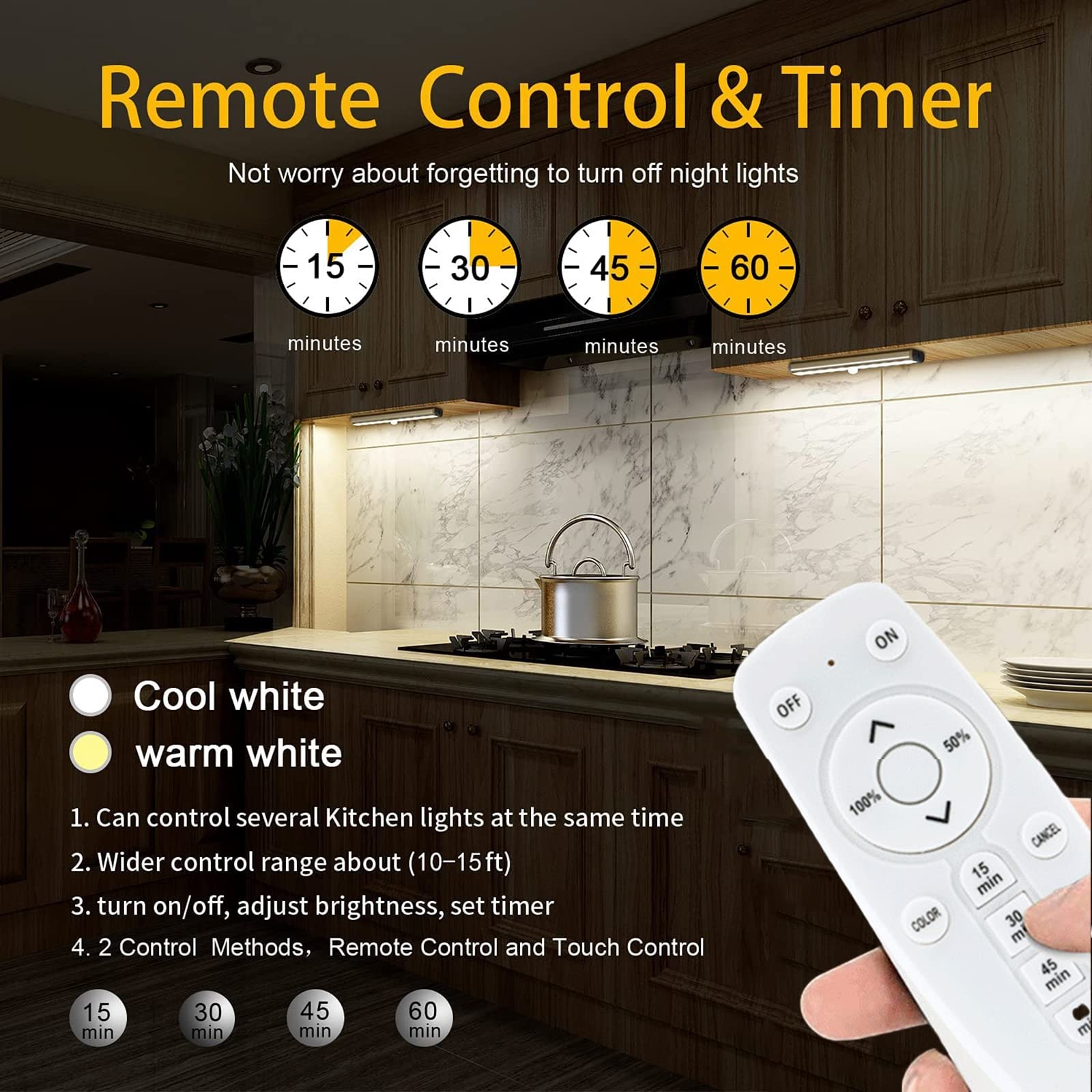 Luz Para Armario, 20 LED Luz Armario Recargable USB Lámpara Nocturna Inalámbrica Con 3 Modos De Iluminación, Lámpara Armario Con Tira Magnética, Luces LED Para Gabinetes, 2 Packs