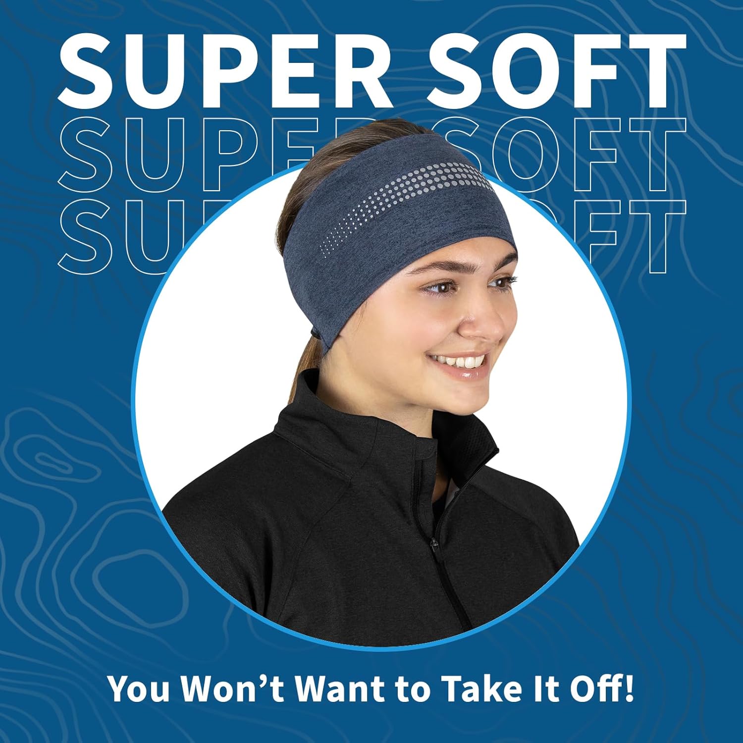 TrailHeads Womens Ponytail Headband - Reflective, Moisture Wicking Hair Headband for Running, Winter - Adrenaline Series - Image 3