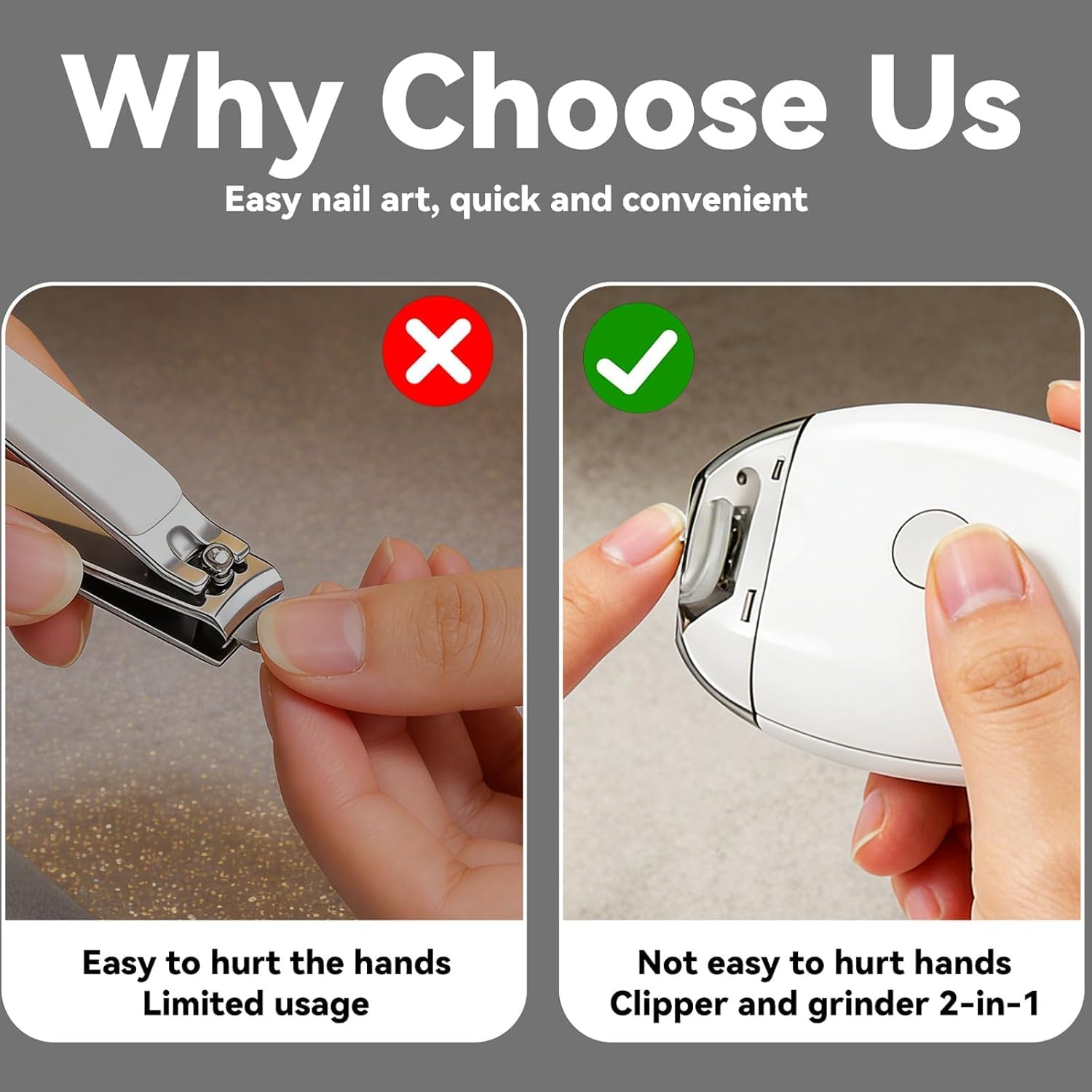 3 in1 Automatic Electric Nail Clipper, 2026 New Universal Automatic Fingernail Grinder, Automatic Nail Trimmer with Light and Nail Scraps Storage-0301