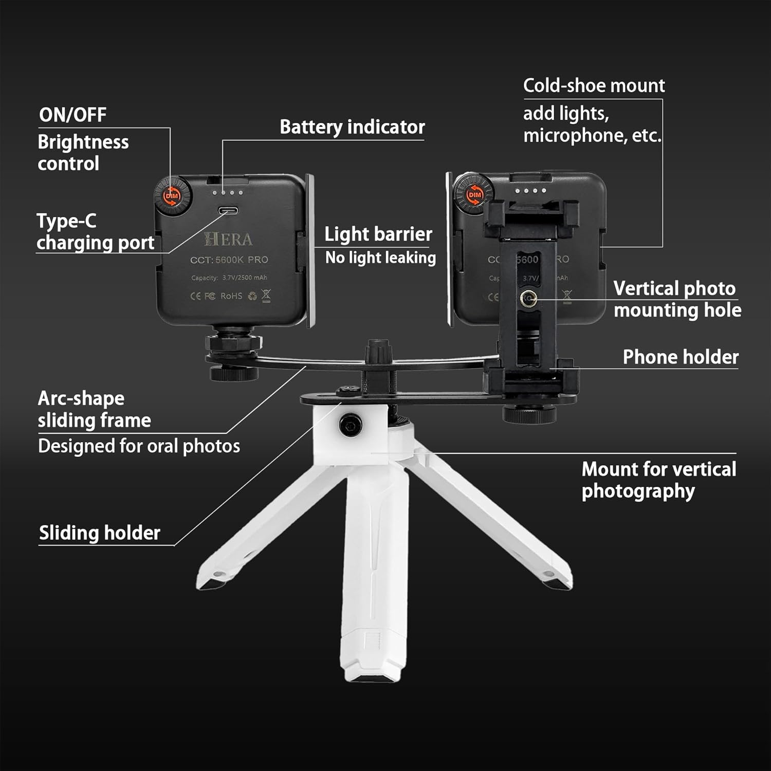 MK-19W Dental Photo and Video Light for Smartphones. Oral Photography Flash Light for Dentists