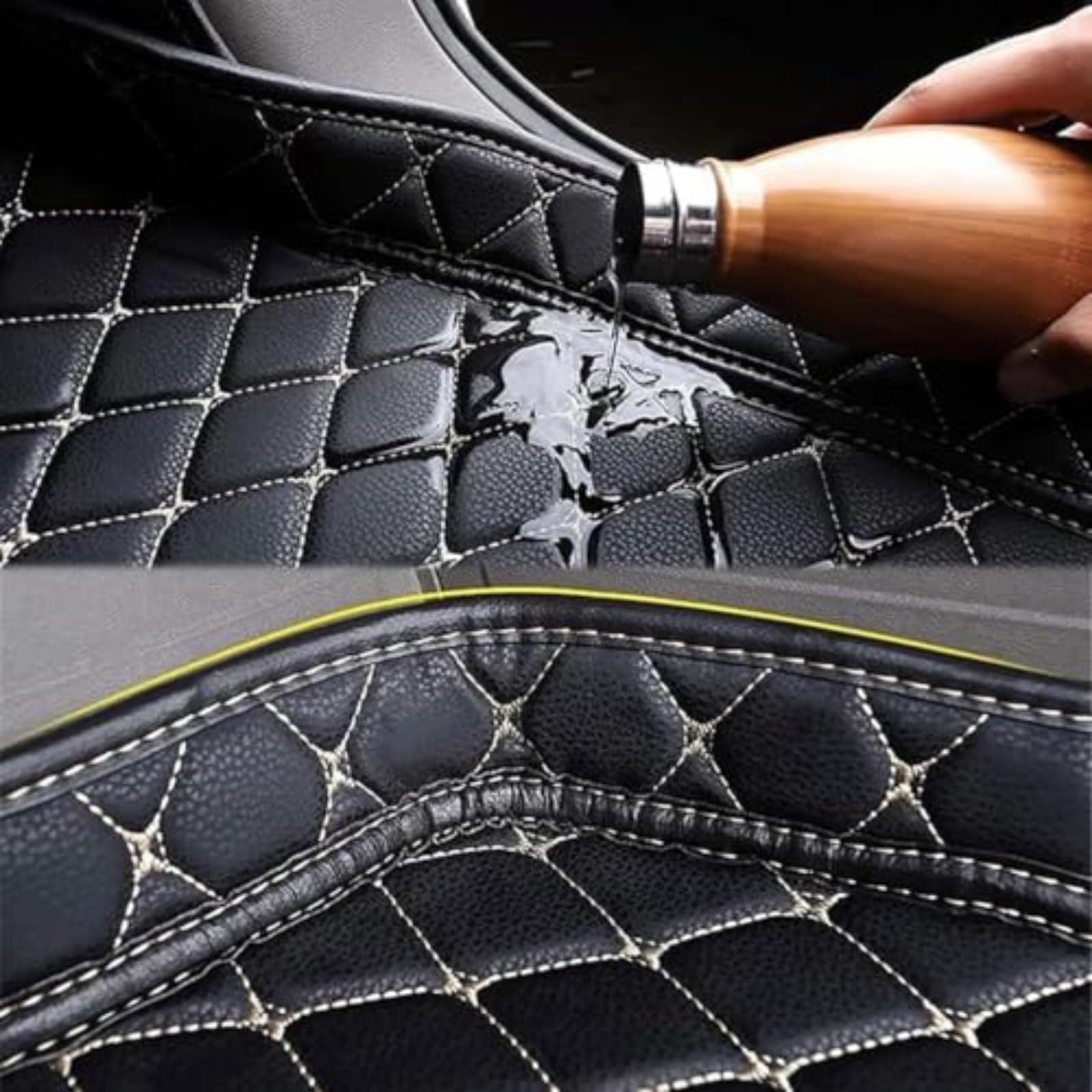 GVCIUSM Auto Tappetino Bagagliaio Pelle per Alfa Romeo Junior 2024-2026 Misura Vasca Baule Tappeto Antiscivolo Fodera Bagagli Interni Accessori