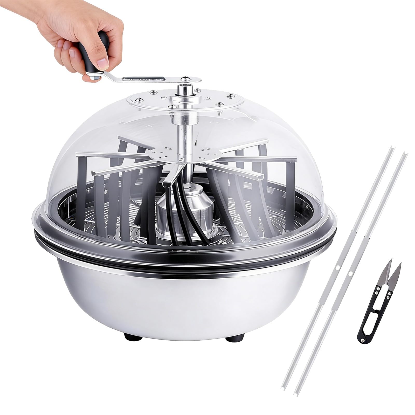 Decespugliatore manuale per foglie, con cupola trasparente e lame in acciaio inox per idroponica efficiente e boccioli di fiori