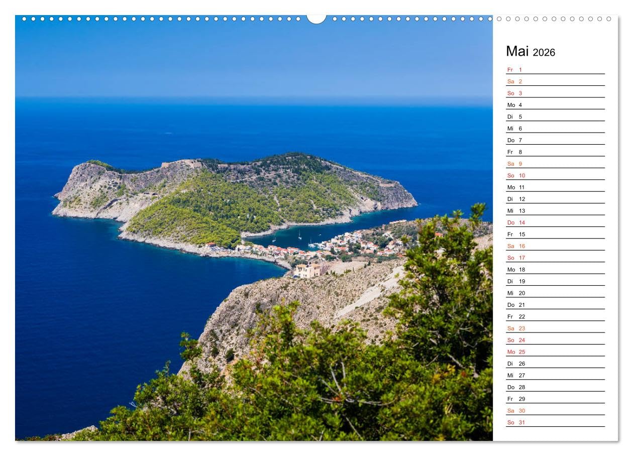 Griechische Inseln im Ionischen Meer (hochwertiger Premium Wandkalender 2026 DIN A2 quer), Kunstdruck in Hochglanz: Von Korfu bis Kefalonia, griechische Inseln entdecken (CALVENDO Natur)