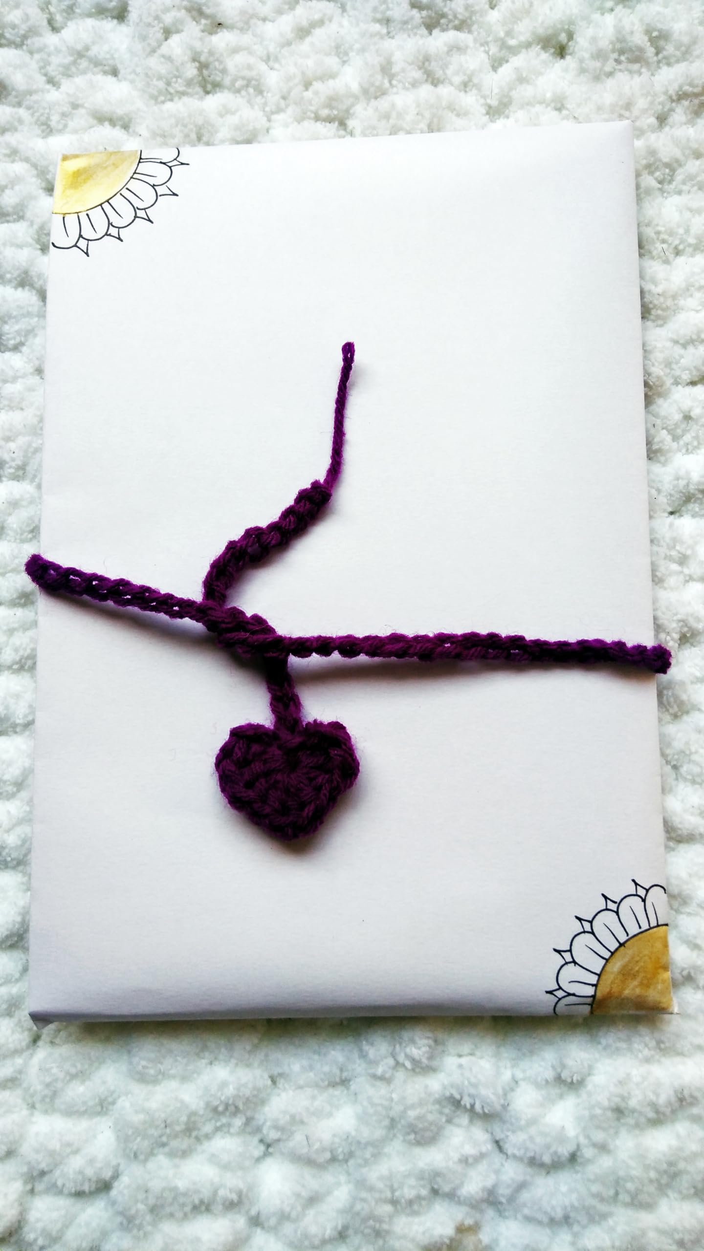 SKAISTA Handwritten Happy Birthday Greeting Card Anniversary Handknitted Crocheted Cute Hearts Hand Drawn Mandala Excellent Husband Would Marry Again 1