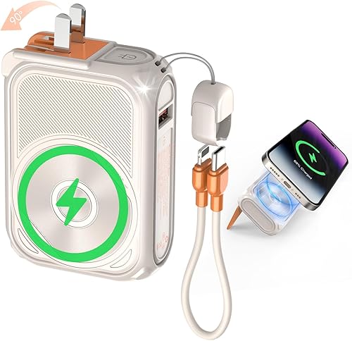 SEANCHEER Cargador portátil P05, banco de energía magnético, pequeño banco de energía inalámbrico, paquete de batería de 10000 mAh esenciales de