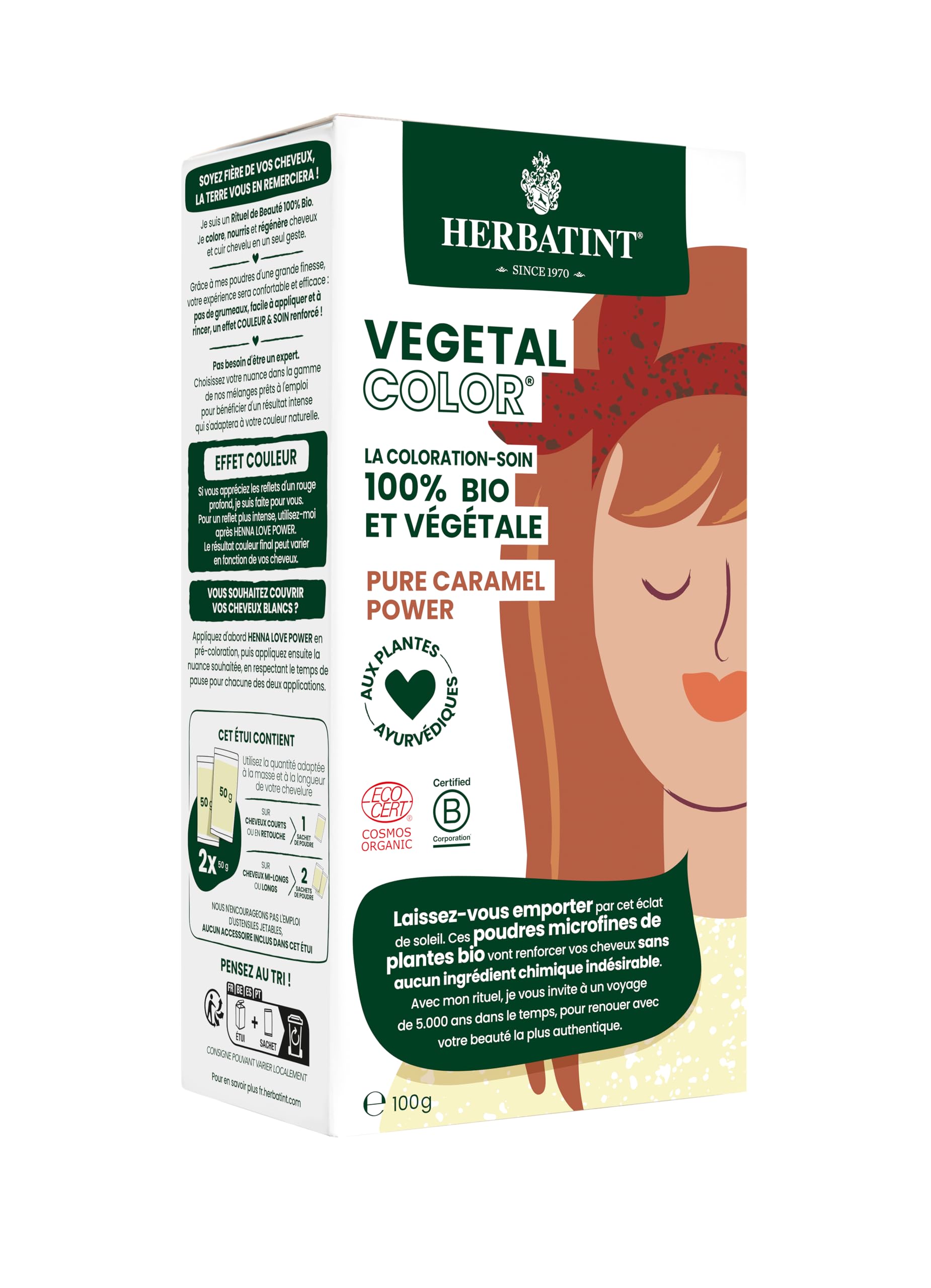Herbatint Vegetal Organic Hair Colour Pure Caramel Power 100G