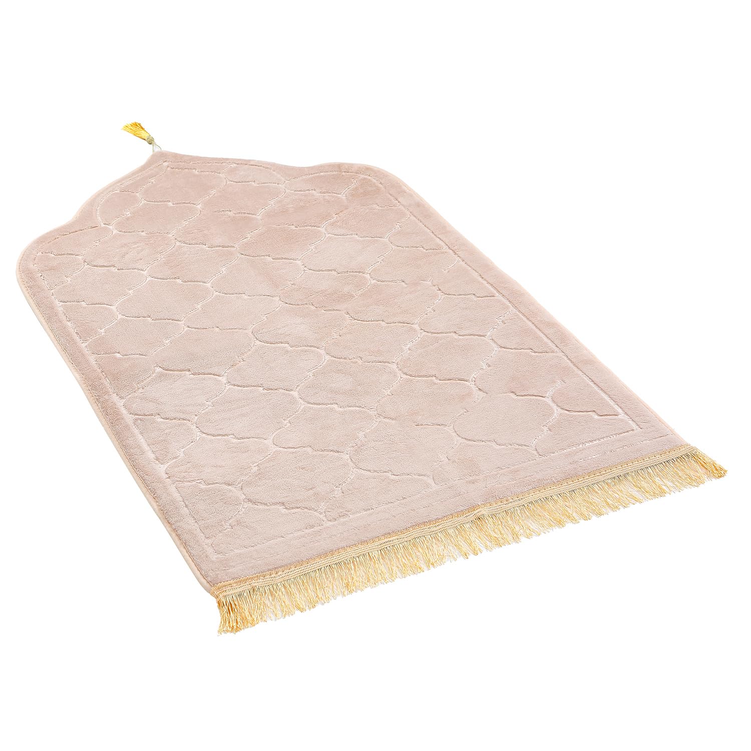 JE JOUE Prayer Rug Muslim Mat Islamic - Thickening Sponge Muslim Rug for Men Women Eid Travel Ramadan, Soft Luxury Great for Knees and Forehead （Camel）
