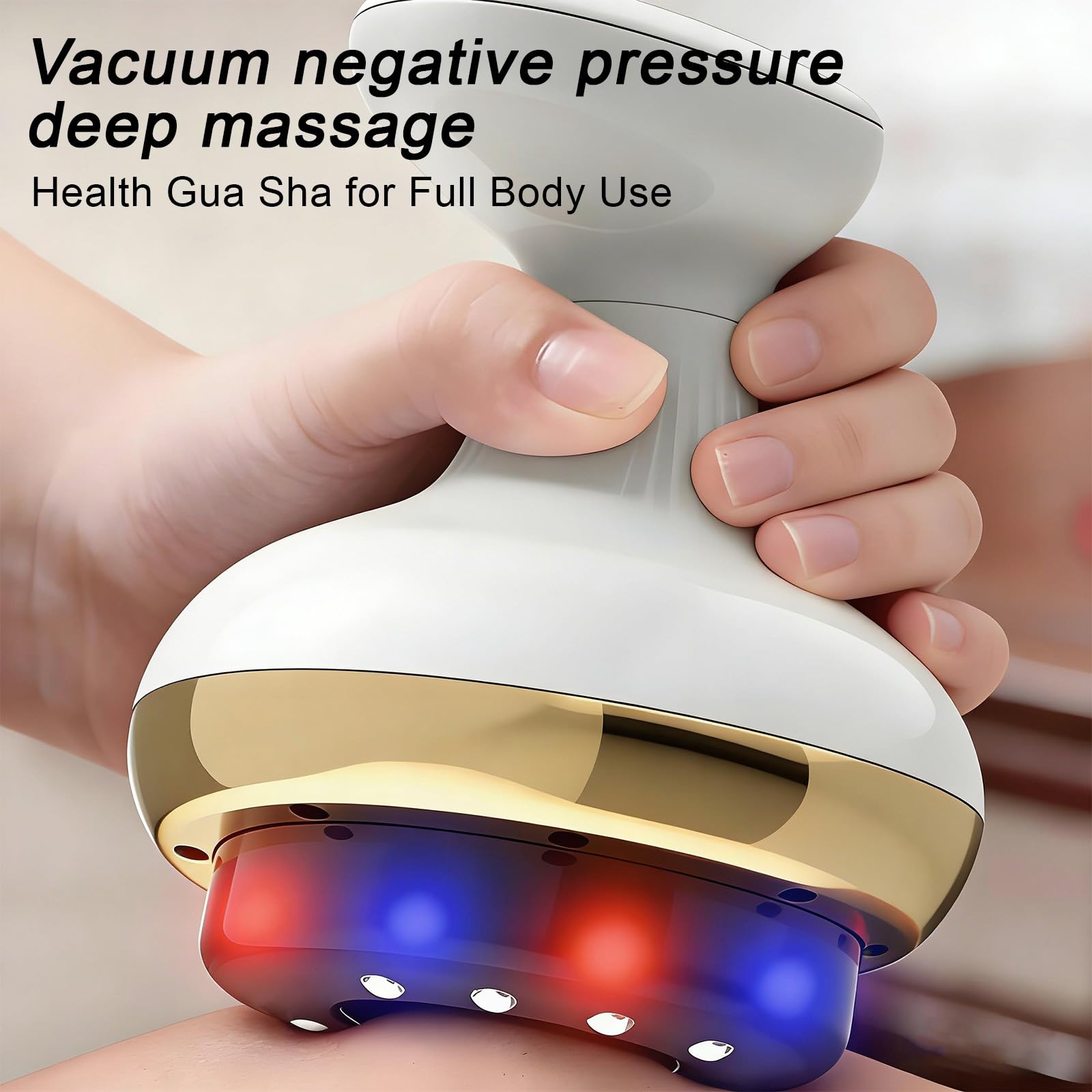 Elektrischer GuaSha Massager mit Wärmetherapie, 9 Stufen, Vakuum-Saugmassagegerät für Cellulite & Muskelentspannung