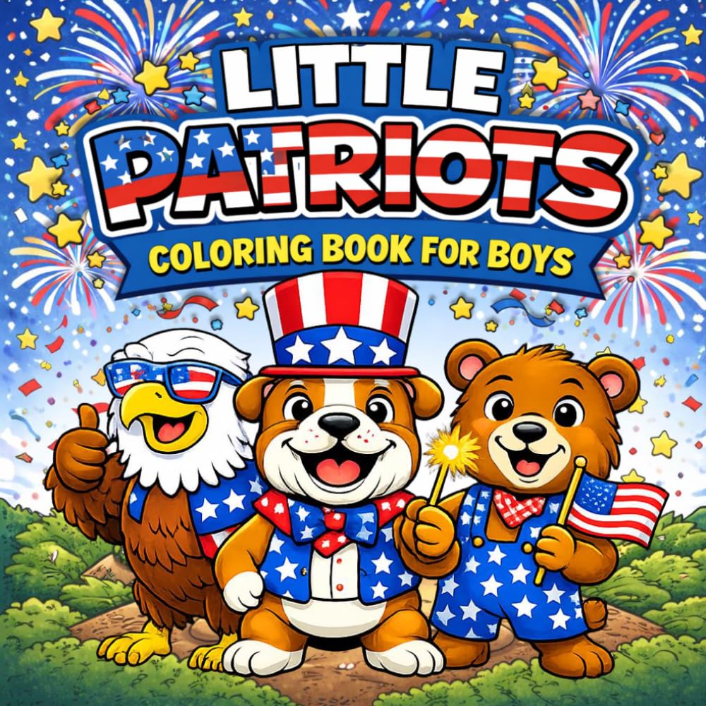 Little Patriots Coloring Book for Boys: A Fun Patriotic Coloring Book for Kids Celebrating USA Independence, Freedom, and America’s 4th of July Birthday