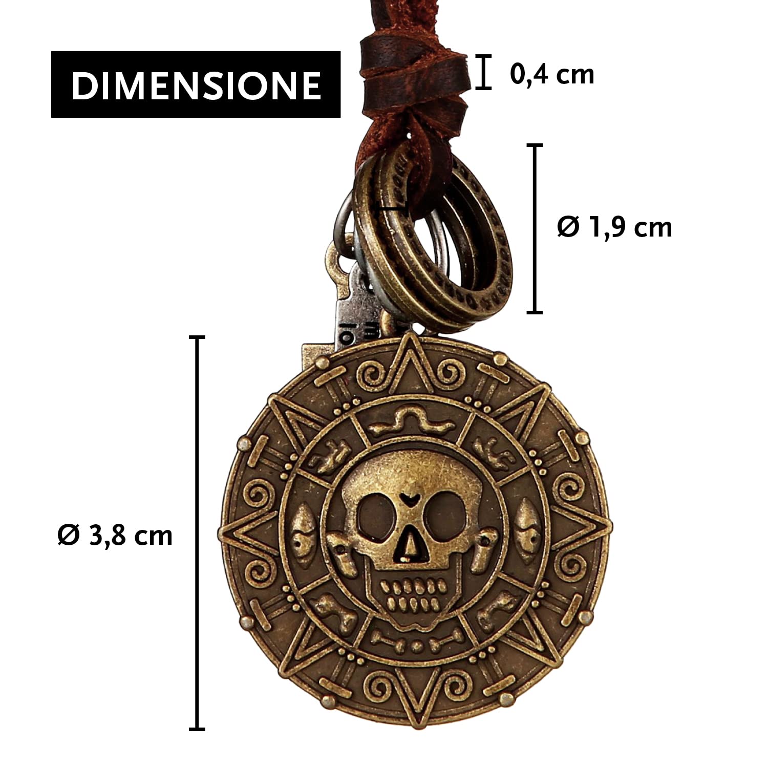 DonDon Collana da Uomo con Diversi ciondoli consegnato in Pratico Sacchetto Nero