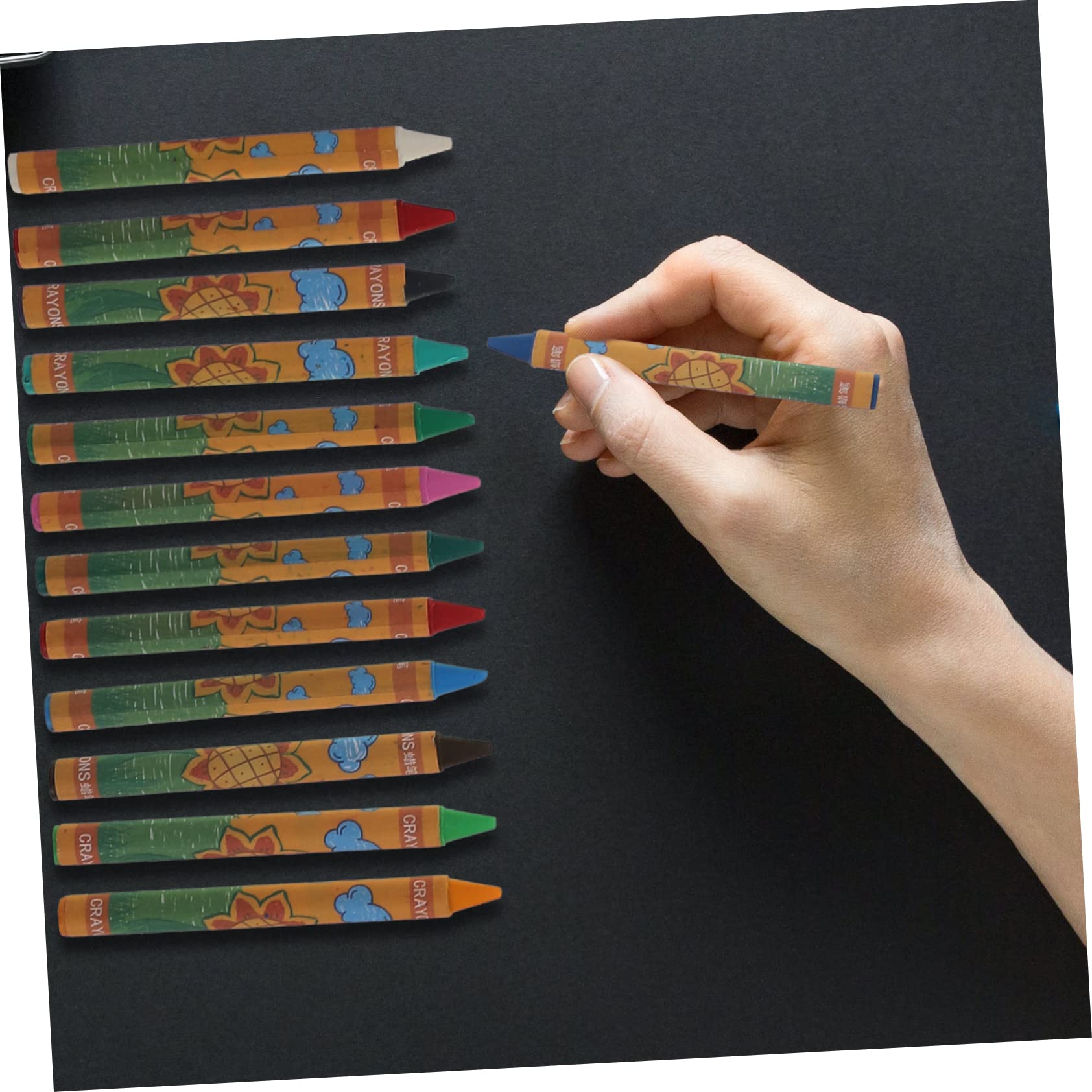 KONTONTY 48Pcs Color Crayon Boxed Packs of Assorted Crayons for School Art Lessons Birthday Comfortable Grip Non Messy for Home and Classroom Use