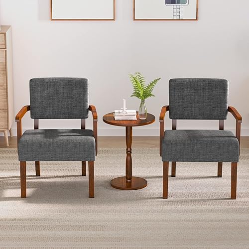 Miniatura 4 de FAGAGA Set de Sillas Accent de 2 con Mesa, Sillas para Sala de Estar con Asiento Suave y Reposabrazos para Sala de Estar, Dormitorio, Sala de