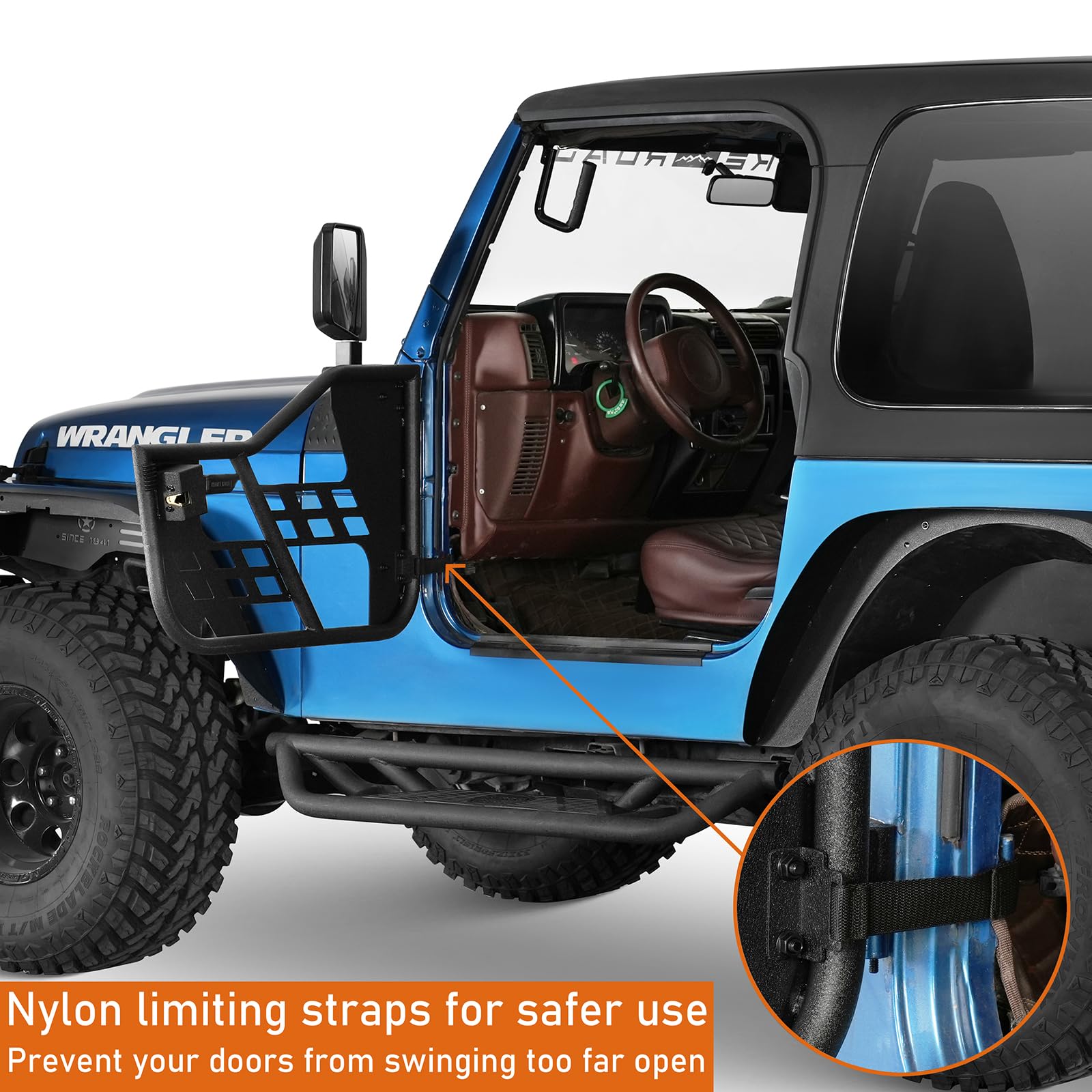 Amazon.com: Hooke Road Wrangler TJ Tube Half Doors Trail Door