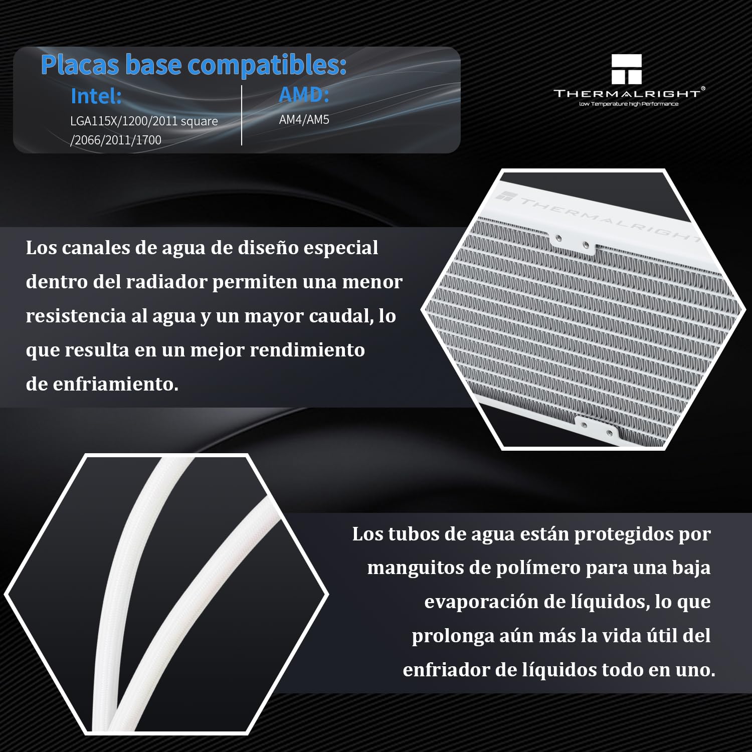 Thermalright Frozen Prism 240 White ARGB - Enfriador de agua para CPU (120 mm, ARGB PWM, ventilador de agua para ordenador AMD/AM4/AM5, INTEL 1700/1150/1151/1200/2011)
