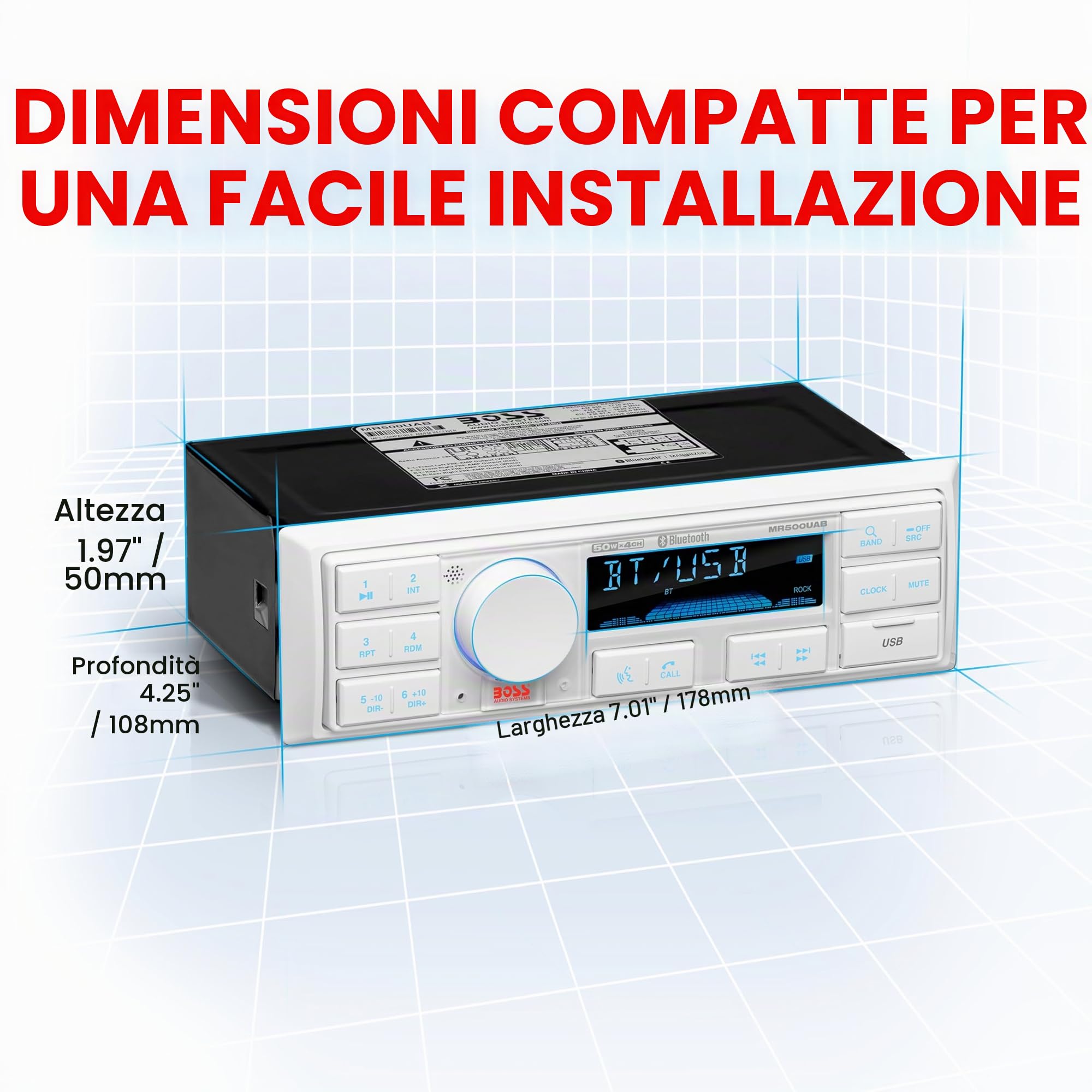 Boss Marine Mr500uab USB/SD / B Spoke 212 x 80 x 170 mm