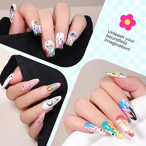 Miniatura 7 de Juego de 18 pinceles de arte de uñas 3D, pinceles de esmalte de 0.7 mm para arte de uñas, pinzas de puntos, dibujo, pintura, pincel delineador para