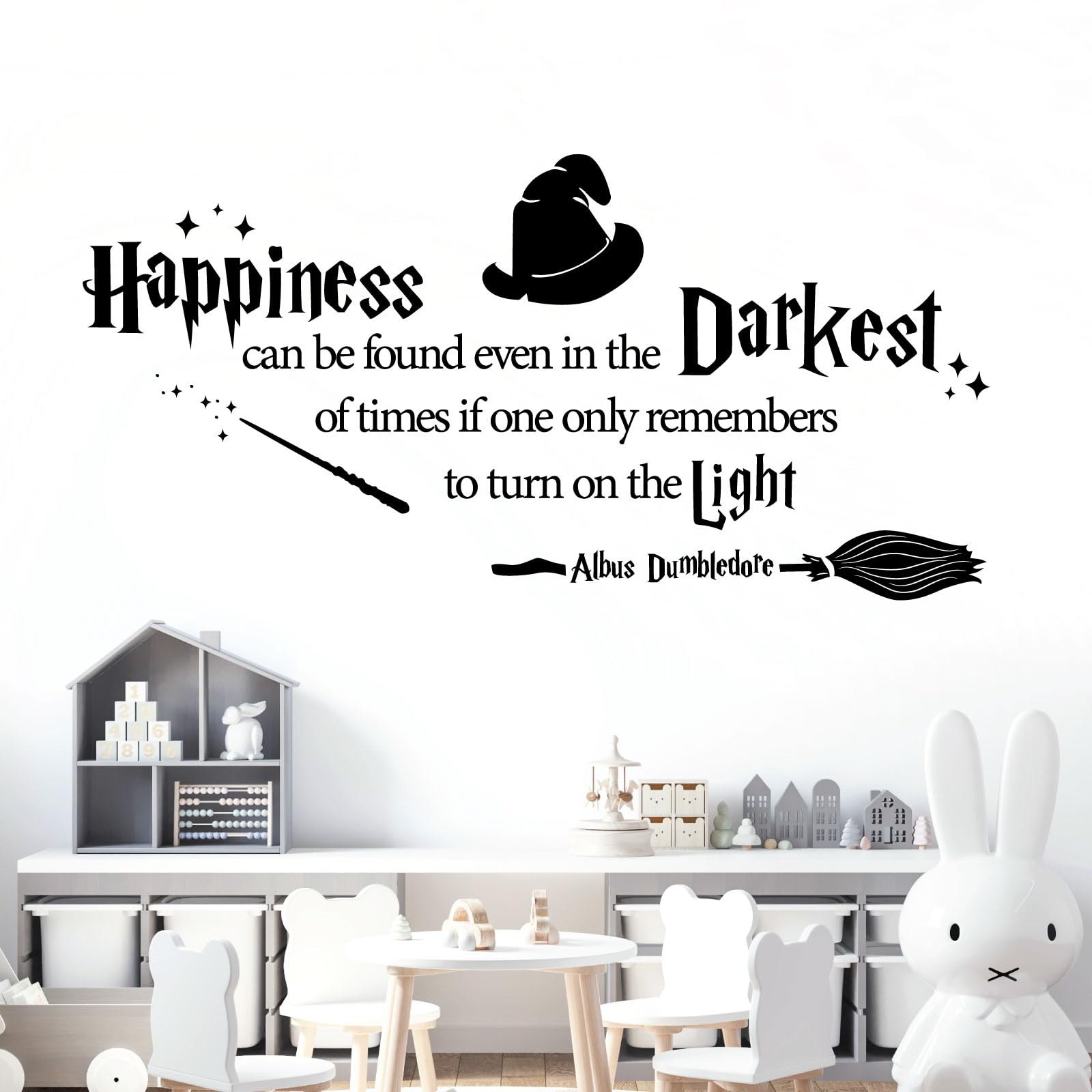 Happiness can be Found Even in the Darkest of Times - Book Quote Decal Wall Sticker [Medium] [Black]