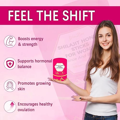 Miniatura 5 de Palitos de miel Shilajit para mujer, palitos de miel de fresa orgánica, 100% palitos de miel shilajit del Himalaya con extracto de azafrán y
