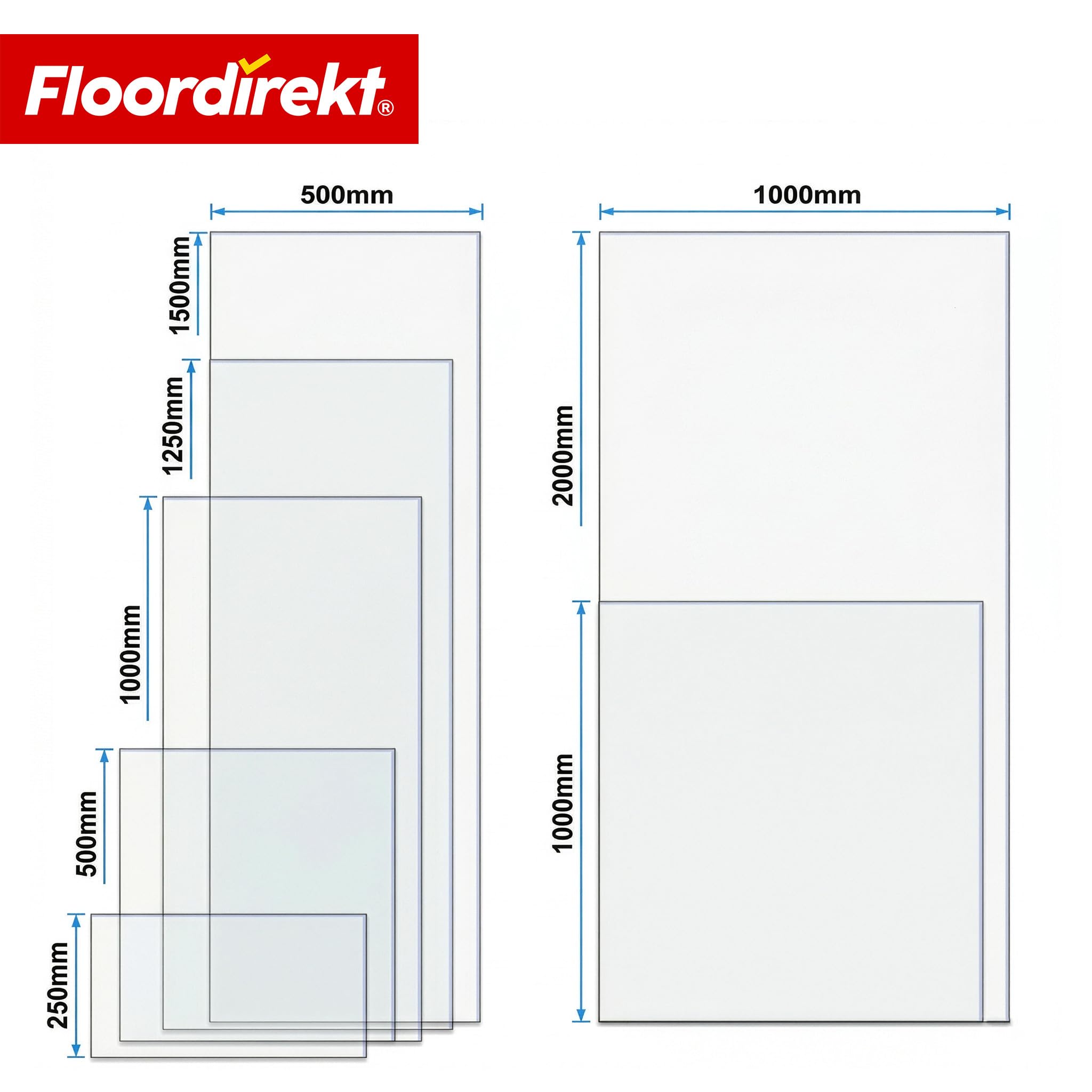 Floordirekt Polystyrol Platten Transparent - Kunststoff-Hartplatten - für Modellbau Architektur DIY - Kunststoffplatten | Transparent | 4,6 mm | 50 x 100 cm | 5 Platten