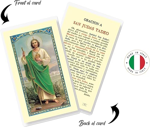 Miniatura 6 de Mini estatua de San Judas Tadeo (2.5 pulgadas)  Estatua de San Judas con tarjeta de Tadeo de Oración laminada  Decoración de la Estatua De San Judas