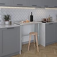 Vista 6 de AmGood Mesa de trabajo de acero inoxidable de 18 x 36 pulgadas, base abierta con protector contra salpicaduras de 1.5 pulgadas Mesa de preparación