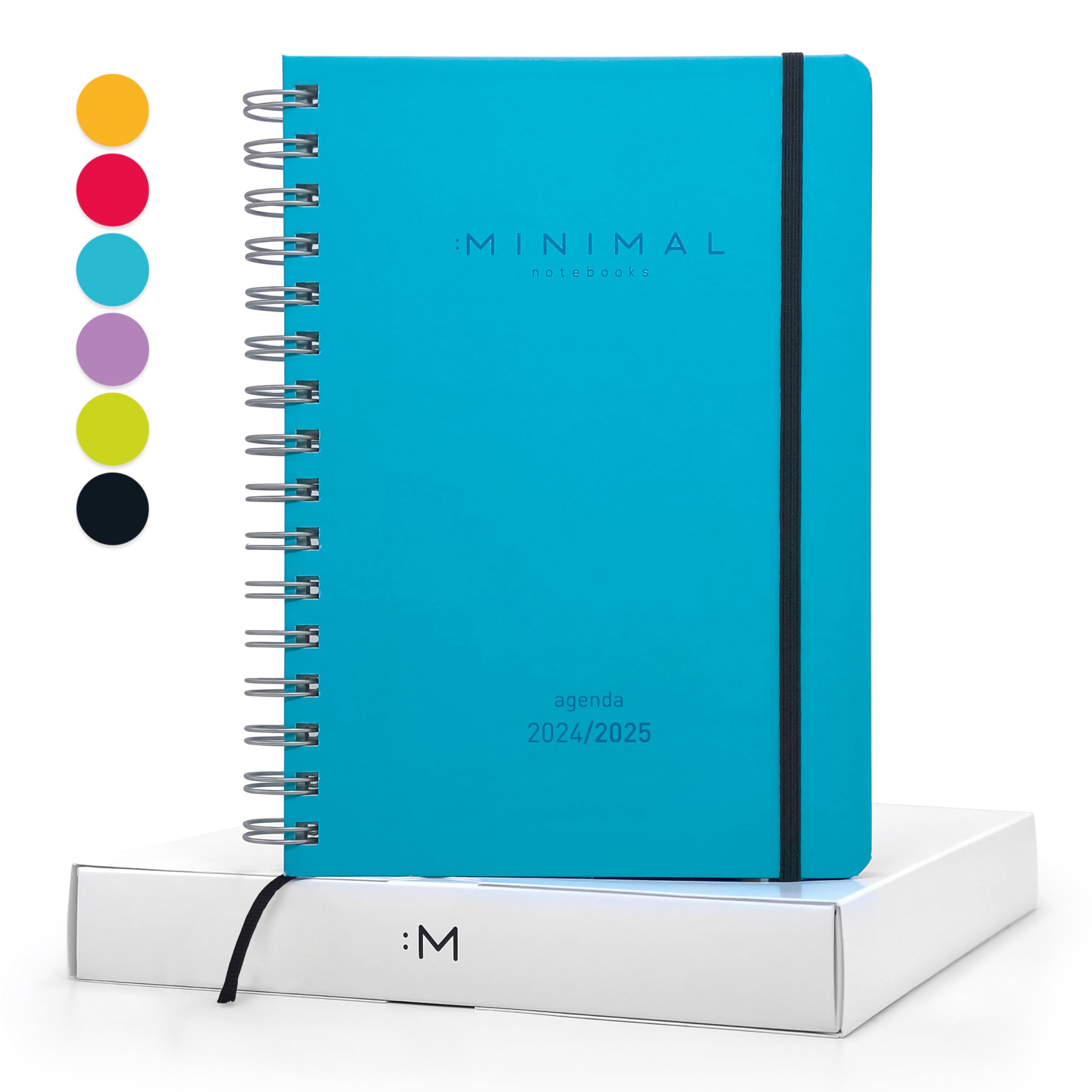 MINIMAL Agenda 2024 2025 Semana Vista A5 - Julio 2024 a Junio 2025 – Agenda Escolar con Planificador Semanal, Mensual y Anual - Weekly Planner - Agenda Semanal con Calendario 2024-2025 - Español
