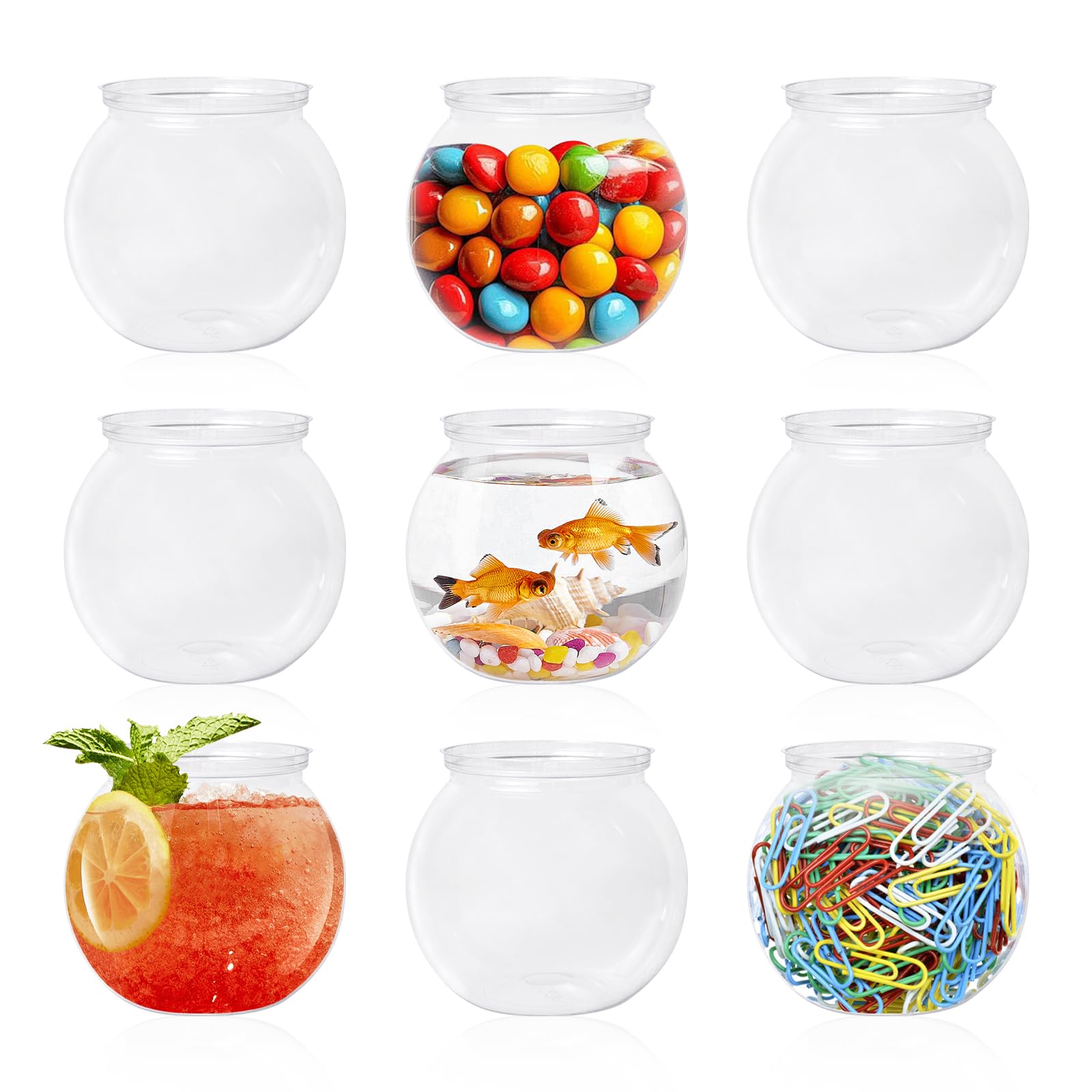 Bols à poissons pour Halloween lot de 9 récipients incassables pour bonbons et jeux de carnaval