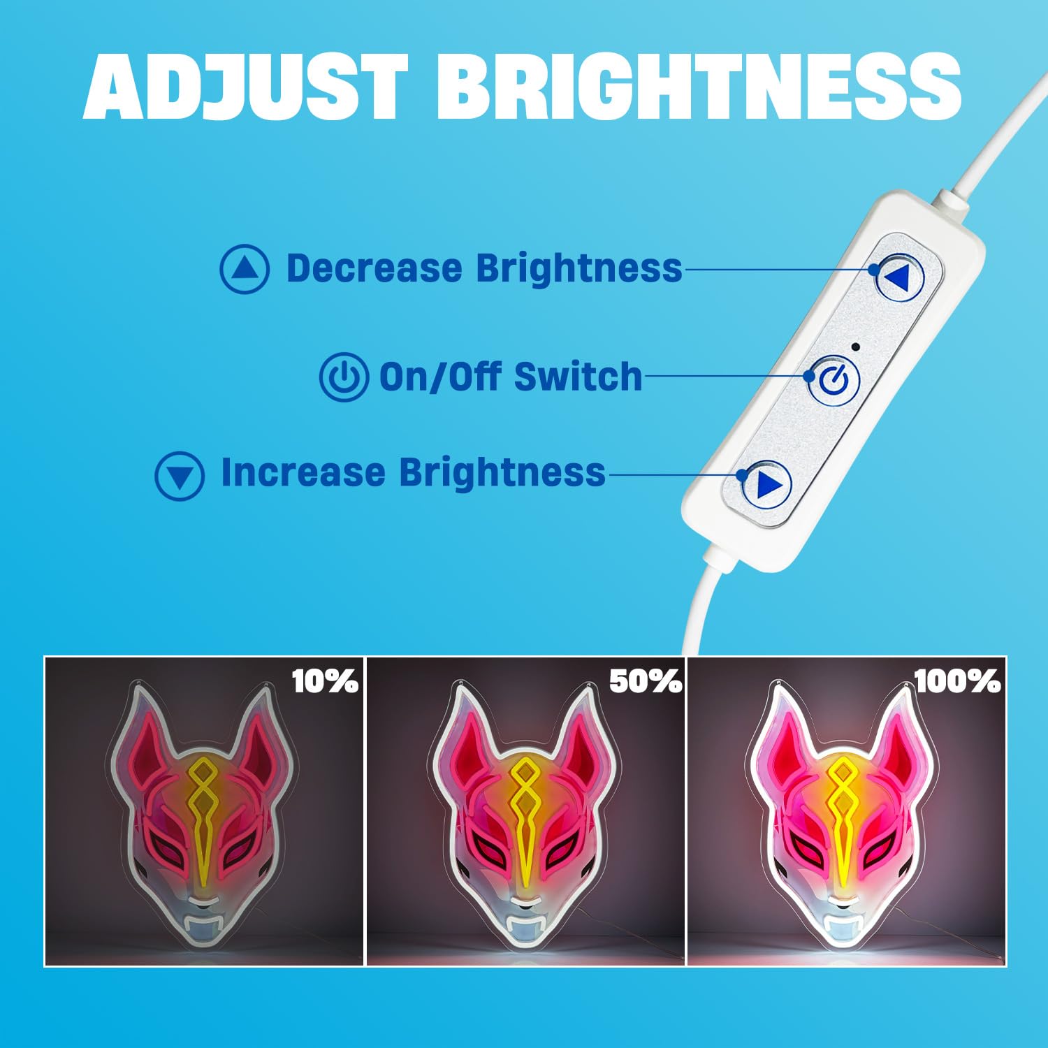 Gaming-Neonschild, Cyber-Maske, LED-Wanddekoration für Gamer-Zimmer, USB-betrieben, dimmbares Neonlicht für E-Sport-Setup, Teenager-Schlafzimmer, Männerhöhle, Streamer-Hintergrund