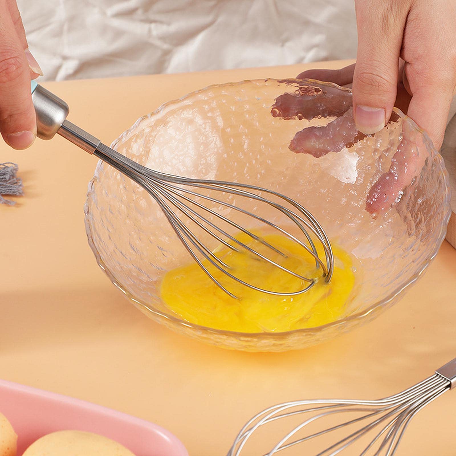 Rosle - Frusta da cucina con robusti passanti, manico rotondo con occhiello per appenderlo, in acciaio inox 18/10, lavabile in lavastoviglie, 27 cm