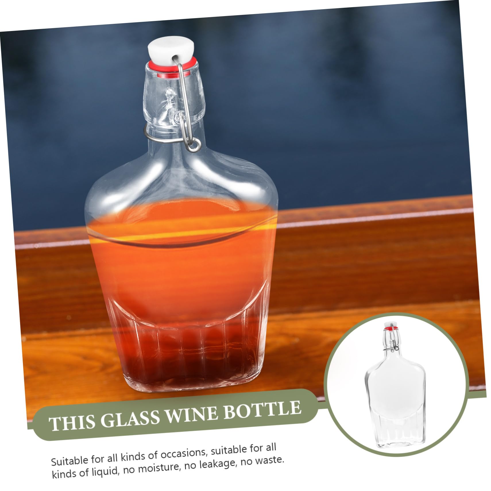 FUNOMOCYA Glass Wine Holder Wine Glasses Glasses Mini Bottle Swing Top Beer Bottles Clear Wine Bottles Wine Bottle with Lid Whiskey Bottle Wine Rack Clear Wine Bottle