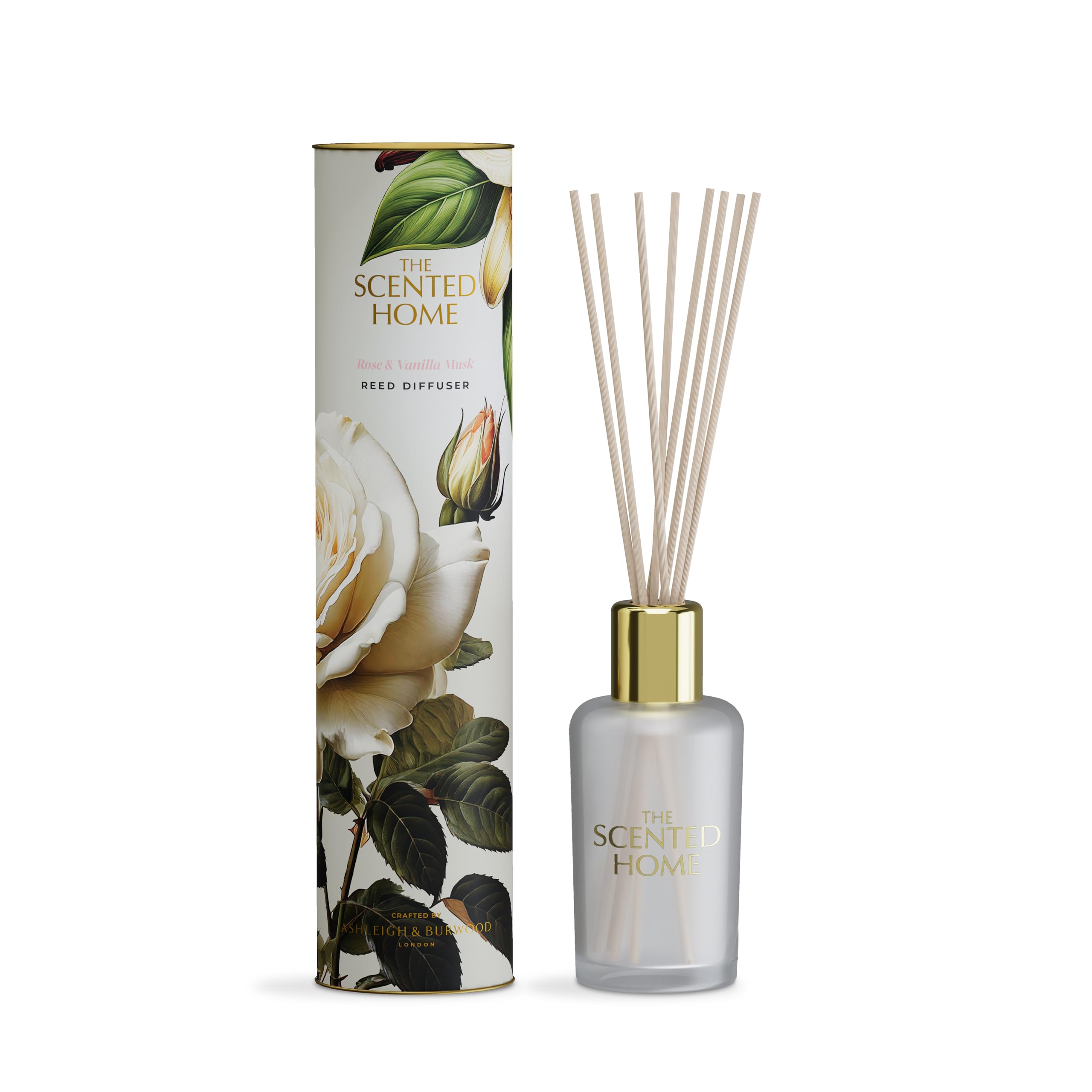 Ashleigh And Burwood White Scented Home Rose And Vanilla Musk Reed Diffuser - 150Ml