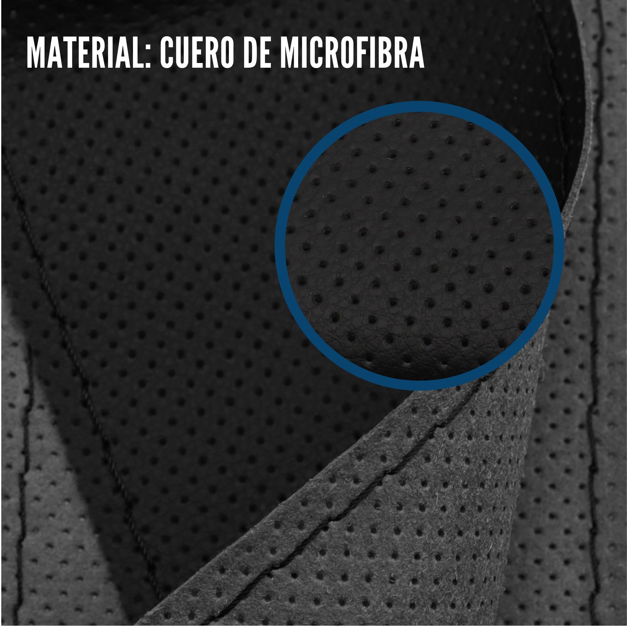 Funda para Volante con Agujas E Hilo, Cubierta para Volante, Protector Volante para Coser, Protector Volante, Funda Volante Anti Deslizante, Apto para diámetro 37/38 cm, Negro con Hilo Negro - imagen 5