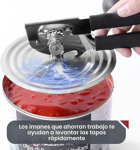 Miniatura 5 de Abrelatas comercial, abrelatas de manivela manual resistente con cómodas asas extralargas, perilla de gran tamaño, se puede abrir fácilmente para