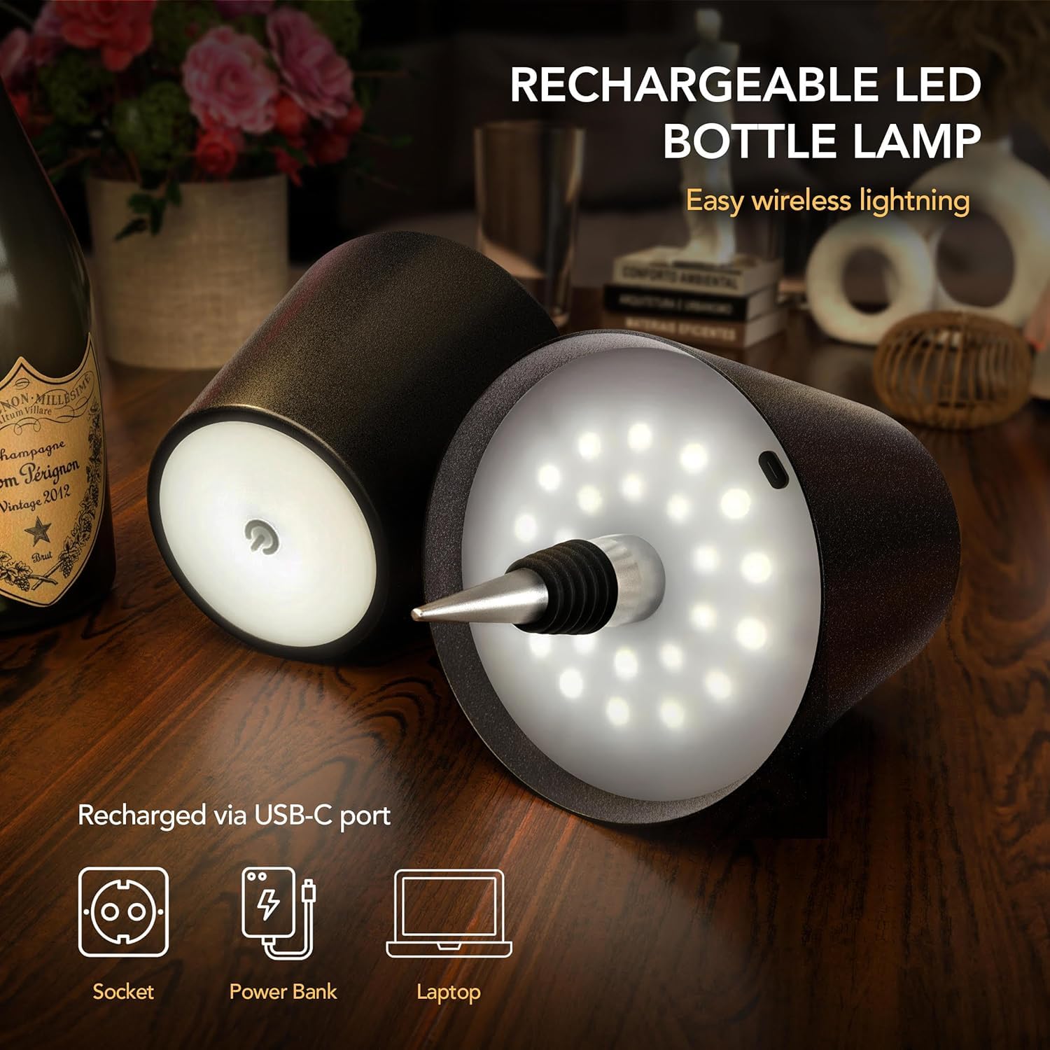 Wireless LED Bottle Lamp - 100% Waterproof, Adjustable - View #6