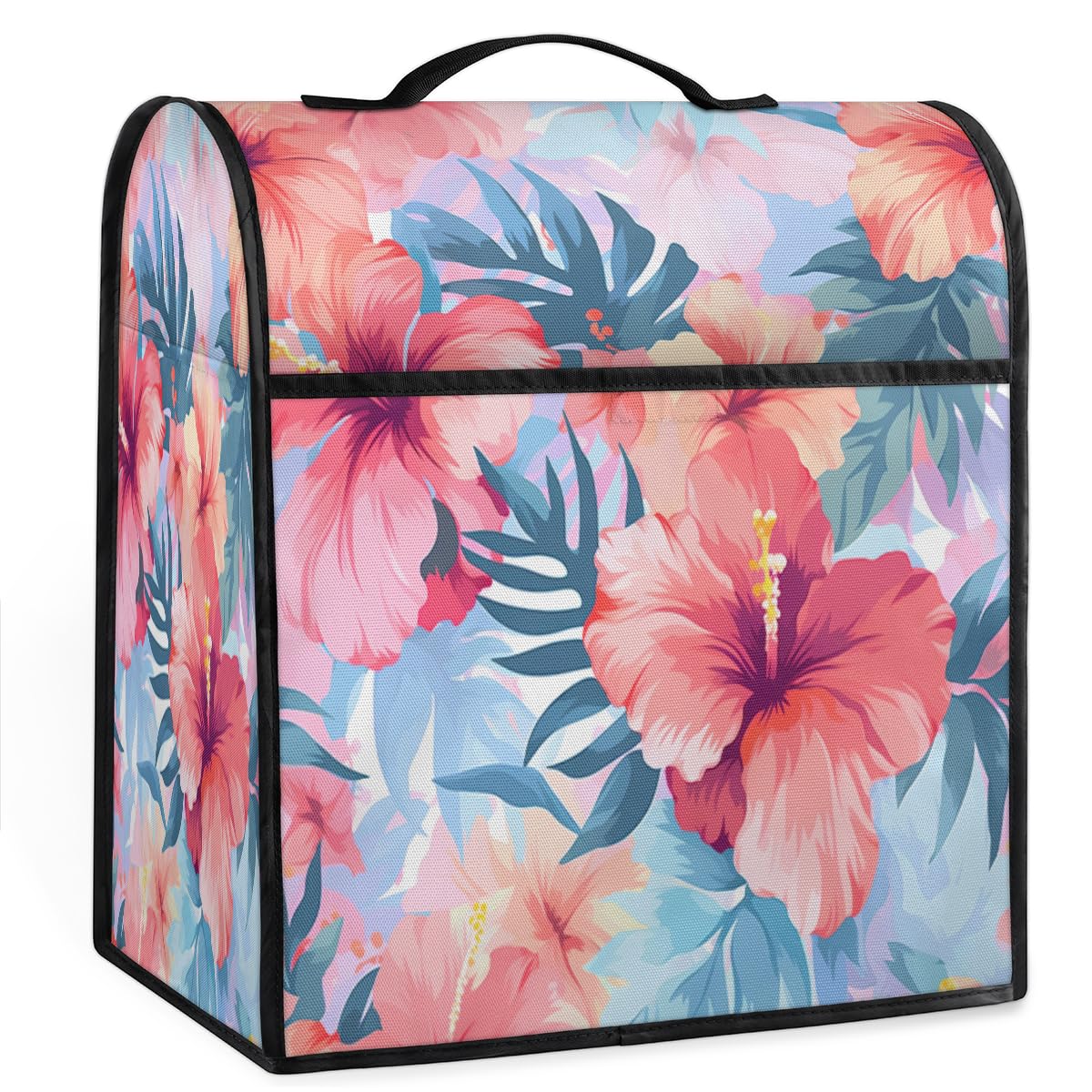 Coffee Maker Cover Tropical Floral Leaf Kitchen Appliance Covers Small Appliance Covers Blender Cover Juicer Cover Dust Covers for Kitchen Appliances with Top Handle and Pockets,Washable,C633
