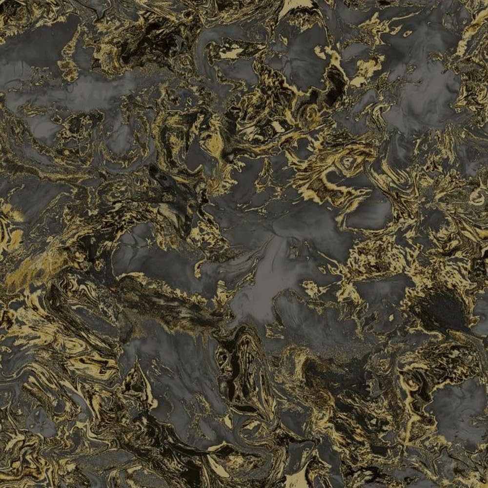 Debona Wallpaper 6357 Debona Liquid Marble Black