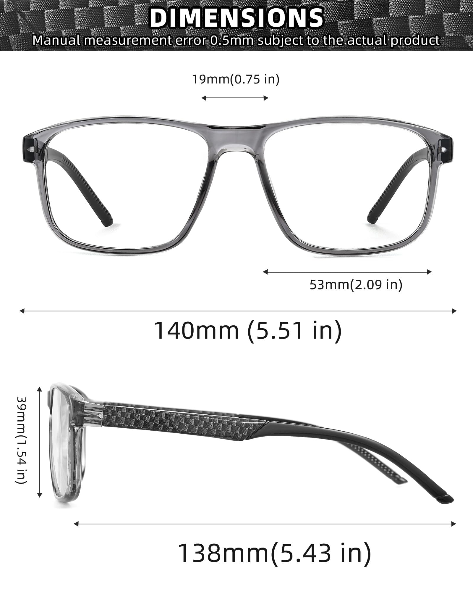 JM Gafas de Lectura Hombre con Bisagra Spring, Rectangular Gafas Luz Azul CláSico Gafas Presbicia 4 Paquetes